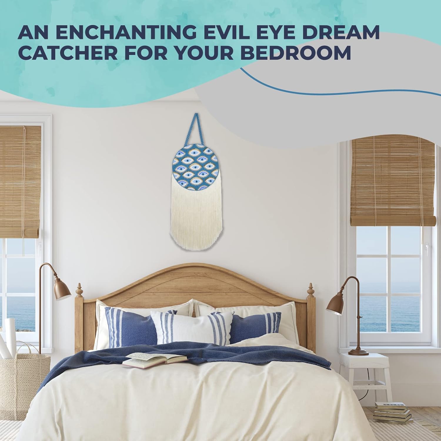 Walbrook Evil Eye Wall Decor - Boho Beaded Turkish Style