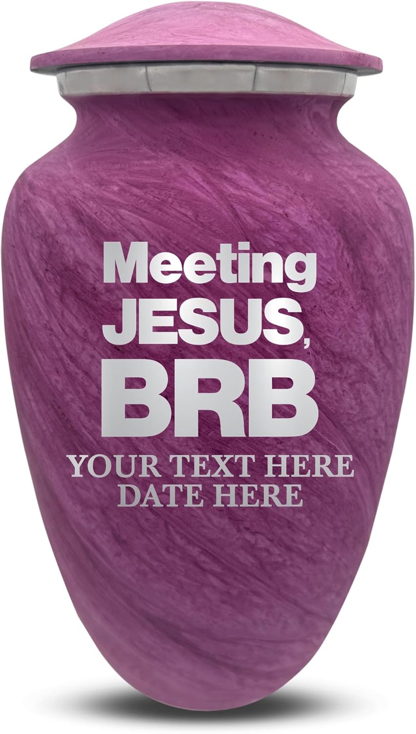 Custom Large Adult Cremation Urn with Funny Design - 200 Cubic Inch Pink