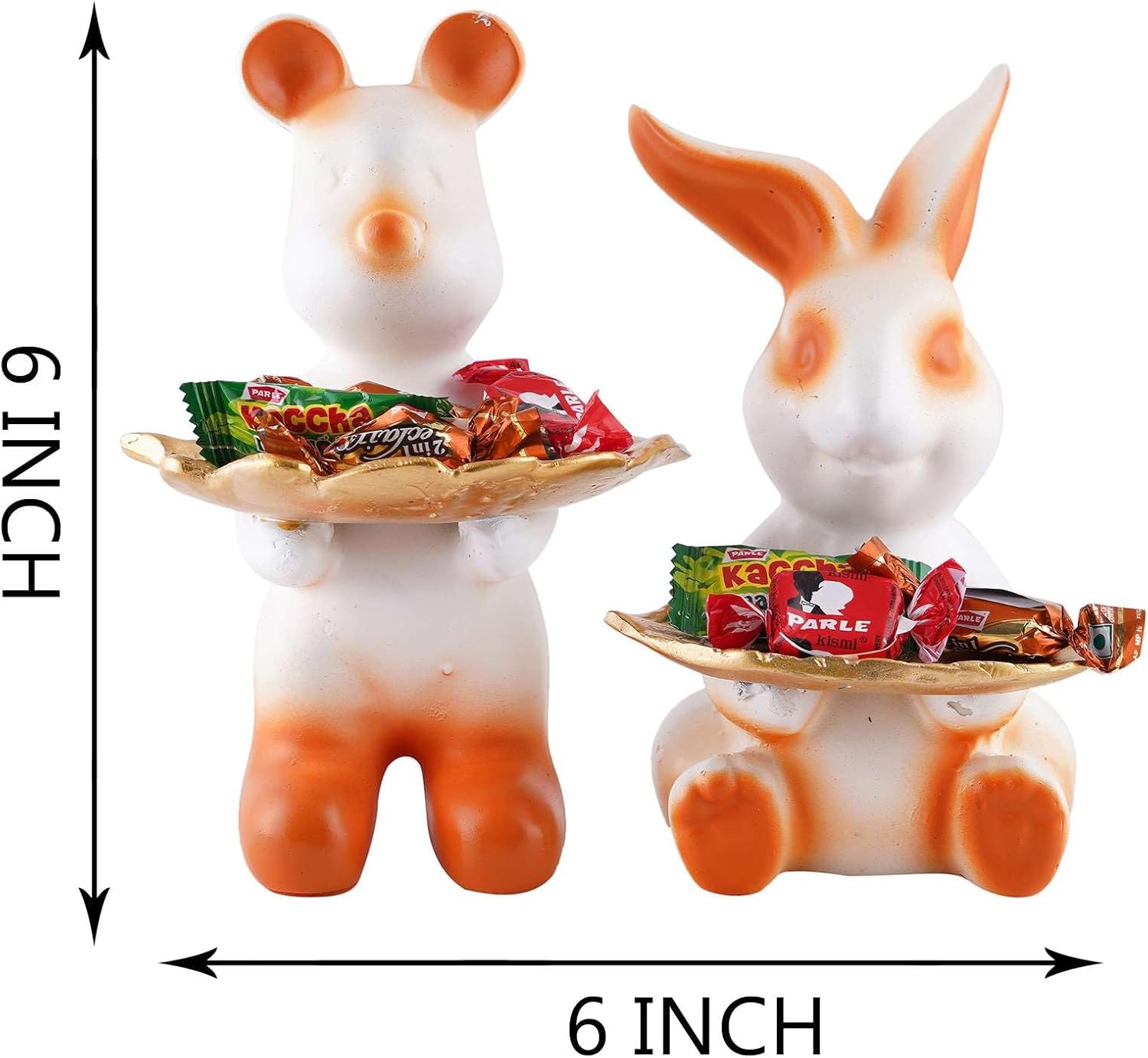 Set of Two Decorative Rabbit Statues for Home Decor 1