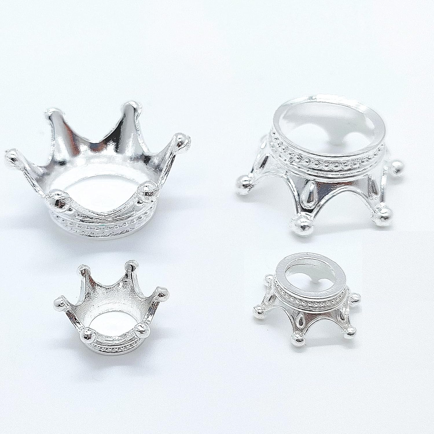 2 Sizes 10 Pcs Metal Silver Crystal Ball Stands for Display