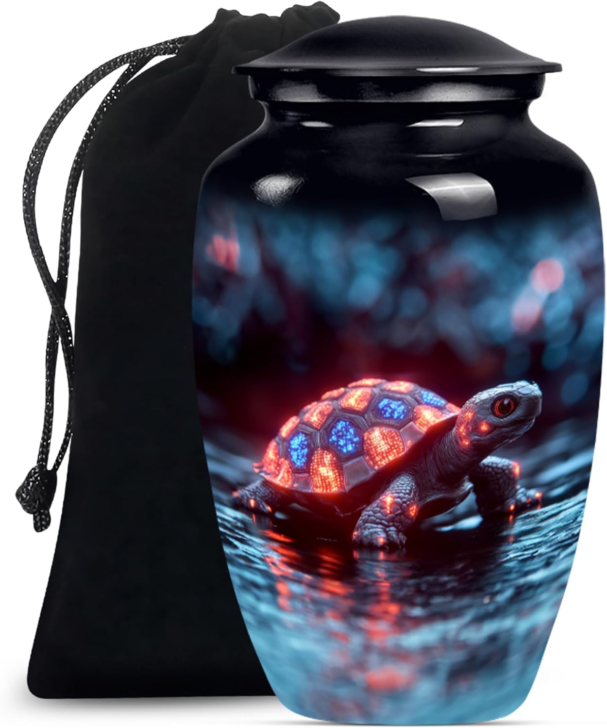 Blue Turtle Urn Large Cremation Urn for Human Ashes 10 Inch Set of 1