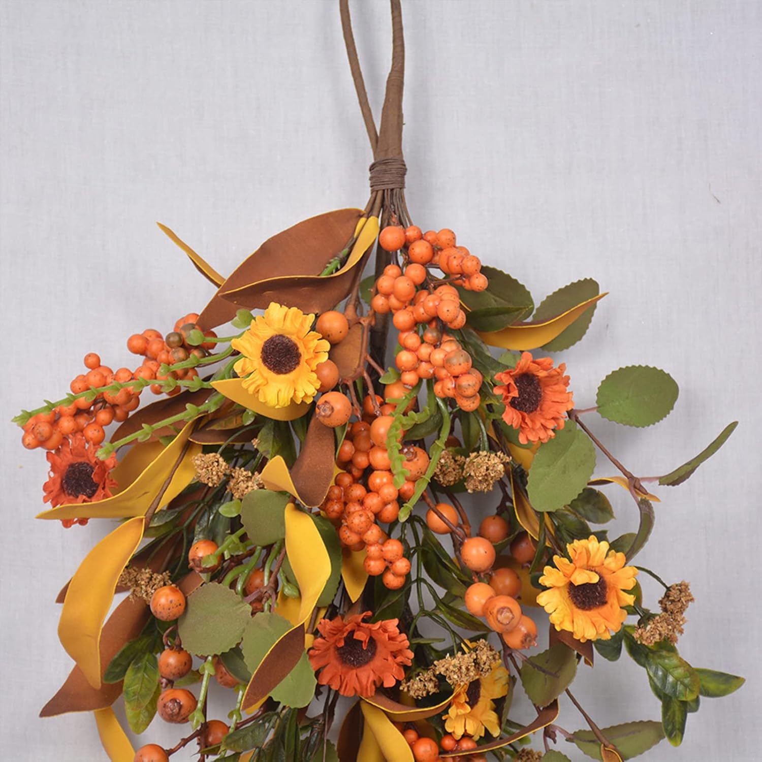 Fall Harvest Teardrop Swag Artificial Autumn Decor