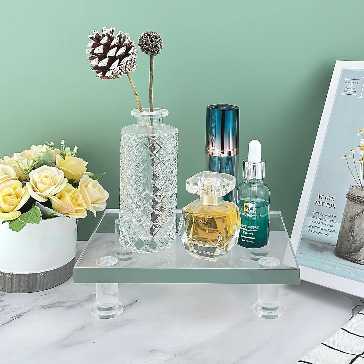 Bigfety Acrylic Riser Stand for Bathroom Kitchen Sink Organizer