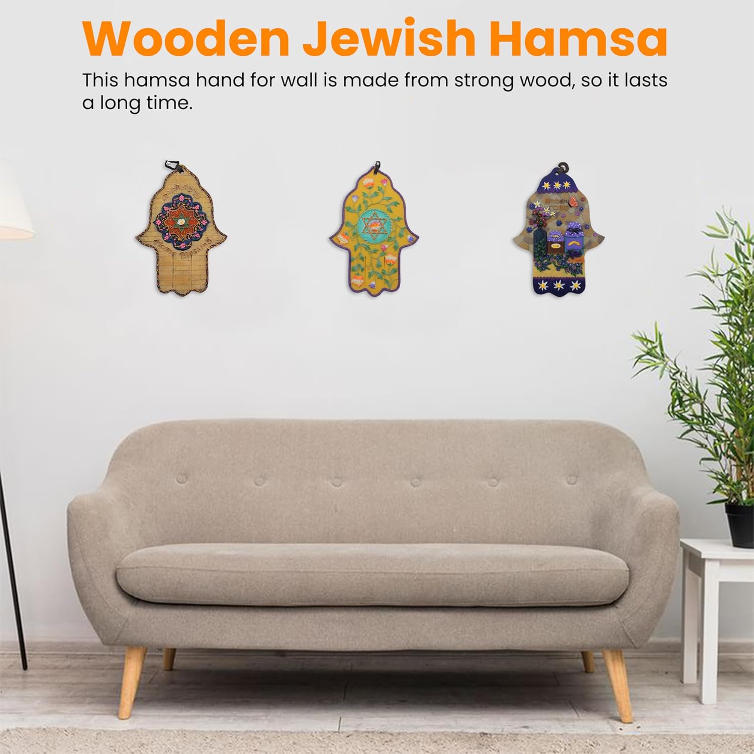 Majestic Giftware 8 Wooden Hamsa Wall Decor