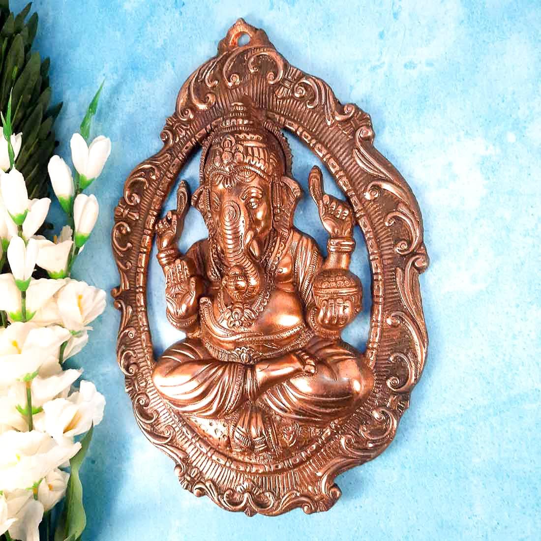 Apka Mart Lord Ganesha Wall Hanging - Copper 16 Inch
