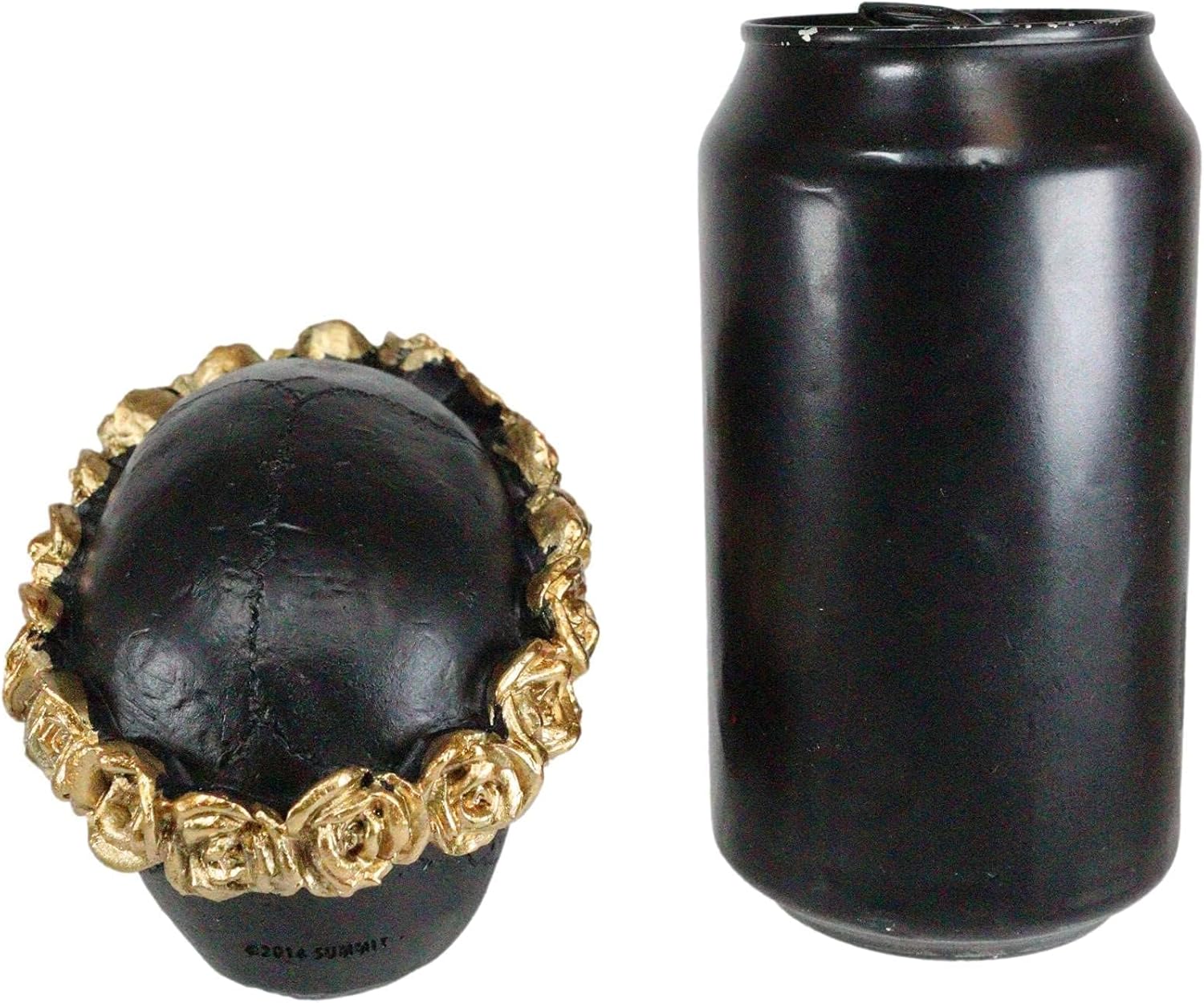 Ebros Gift Day of The Dead Copper Rose Black Skull Figurine 425 Inch
