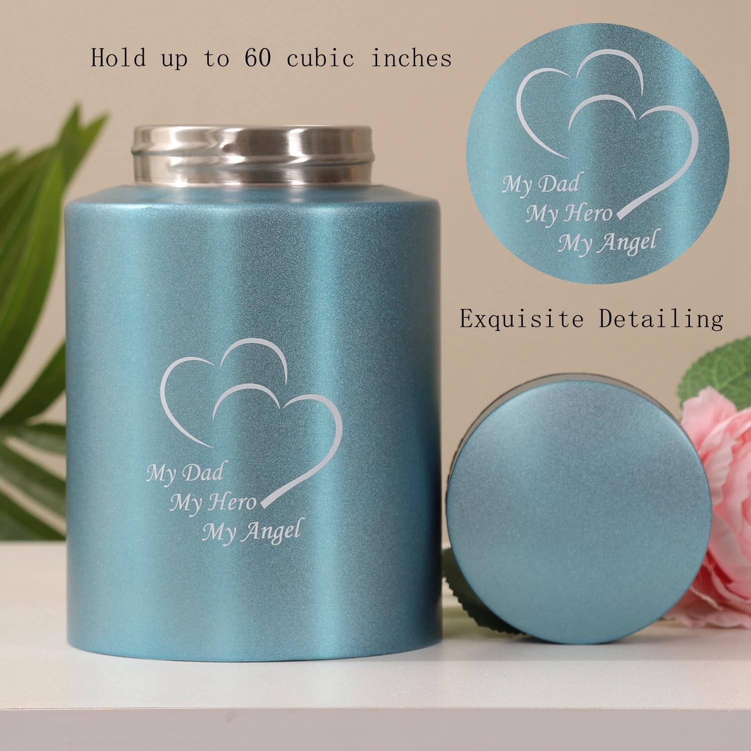 Medium Stainless Steel Cremation Urn Keepsake