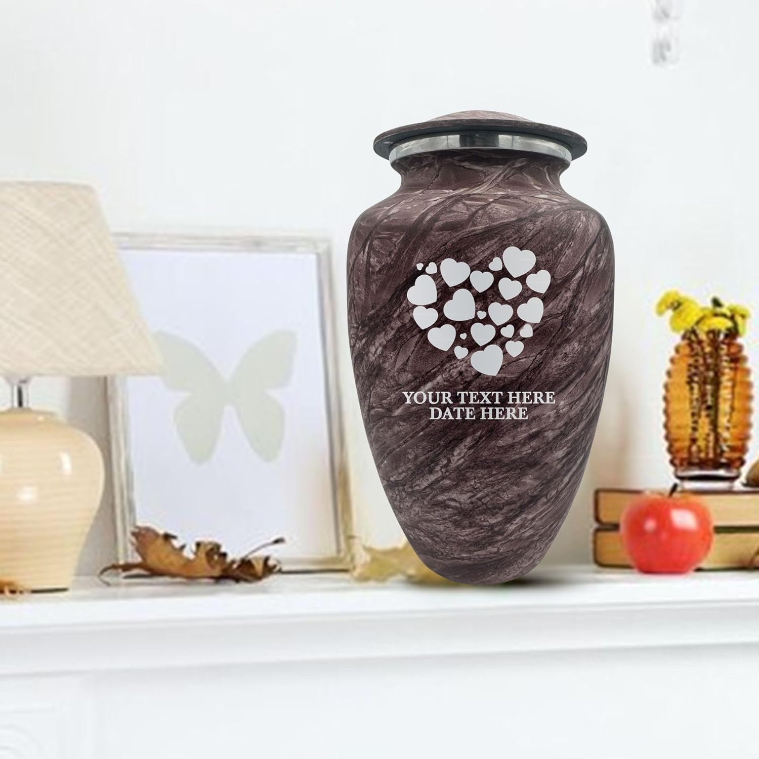 Custom Large Adult Cremation Urn - Soft Whisper Burgundy