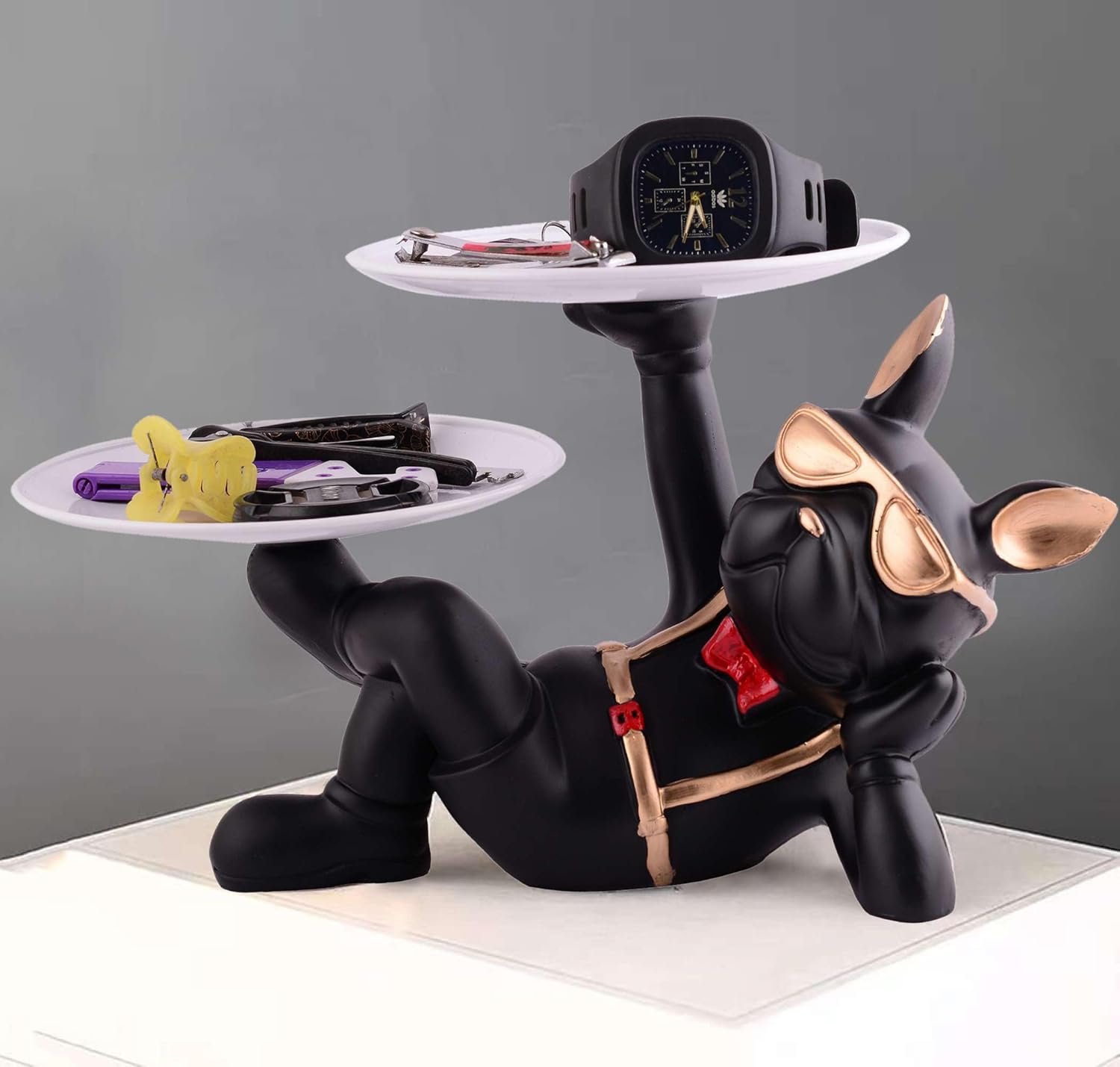 Resin Cool Dog Sculpture for Home Office Decor
