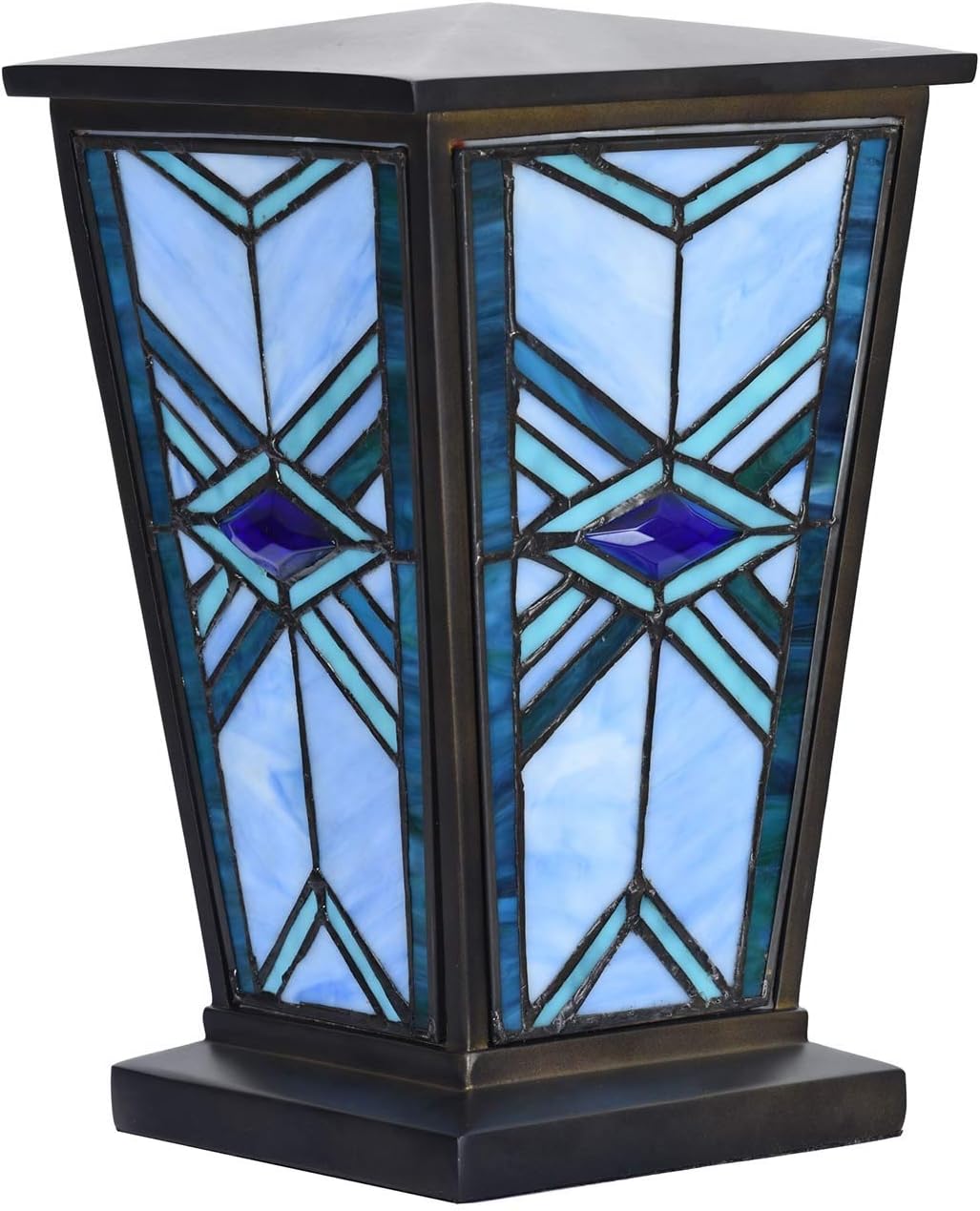 Bieye CU001 Stained Glass Cremation Urn Blue 7x11