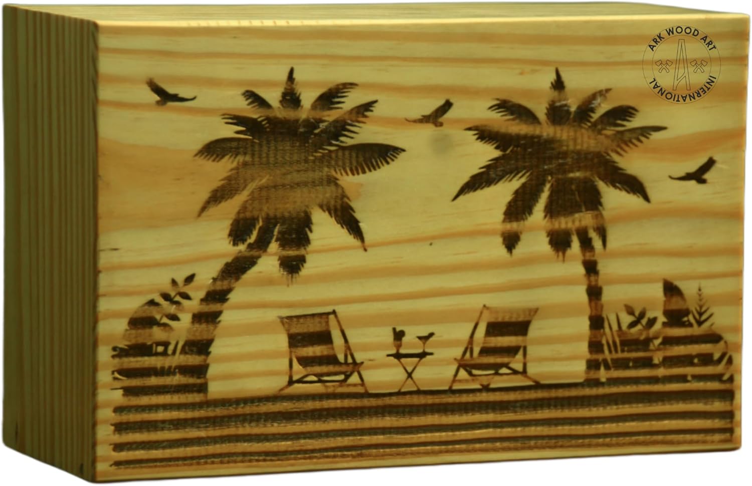 Palm Beach Wooden Urn for Ashes - Vintage Pet Cremation Urn
