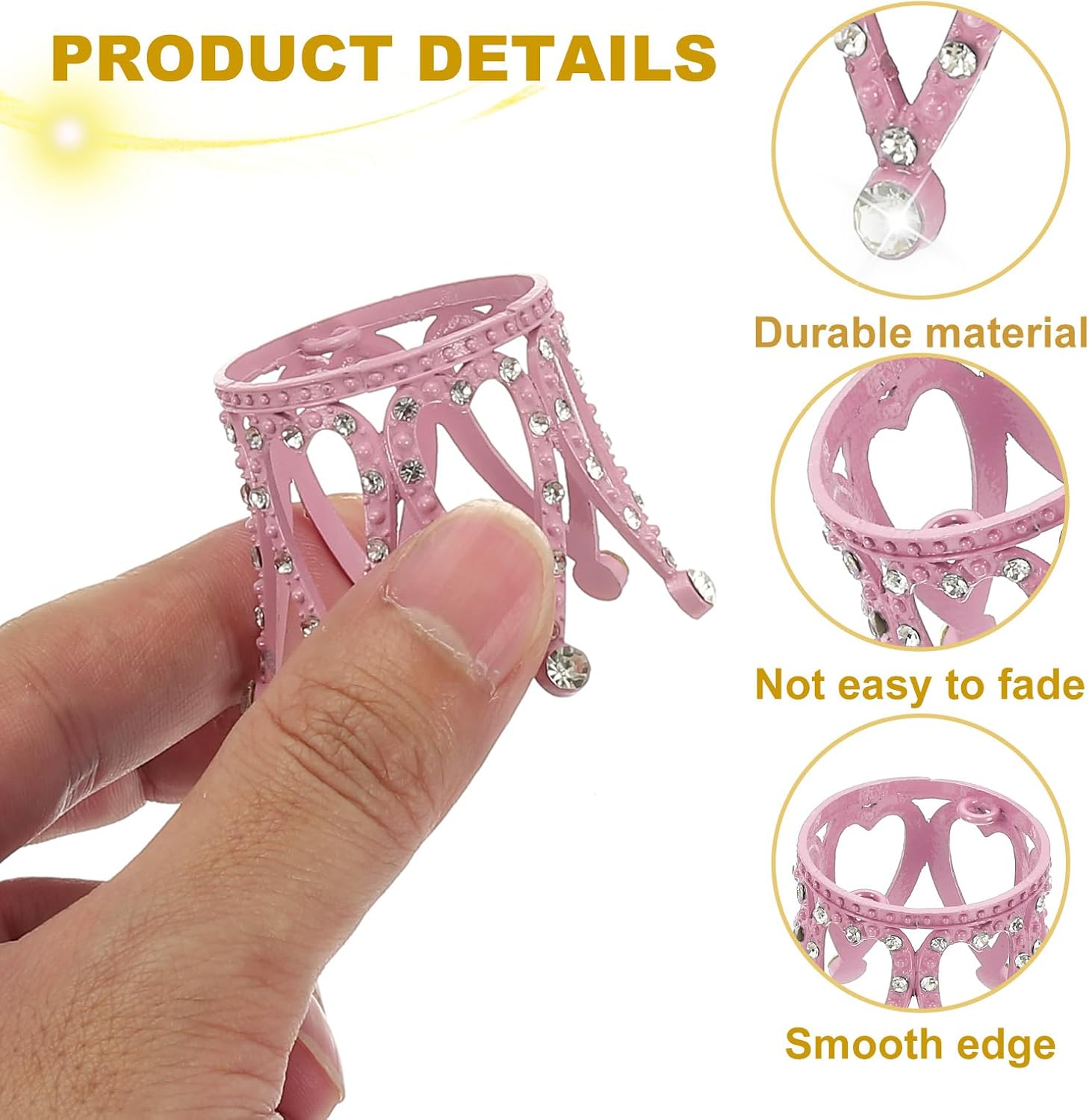 Uxcell 2pcs Metal Crystal Ball Display Stand Pink 17 Diameter