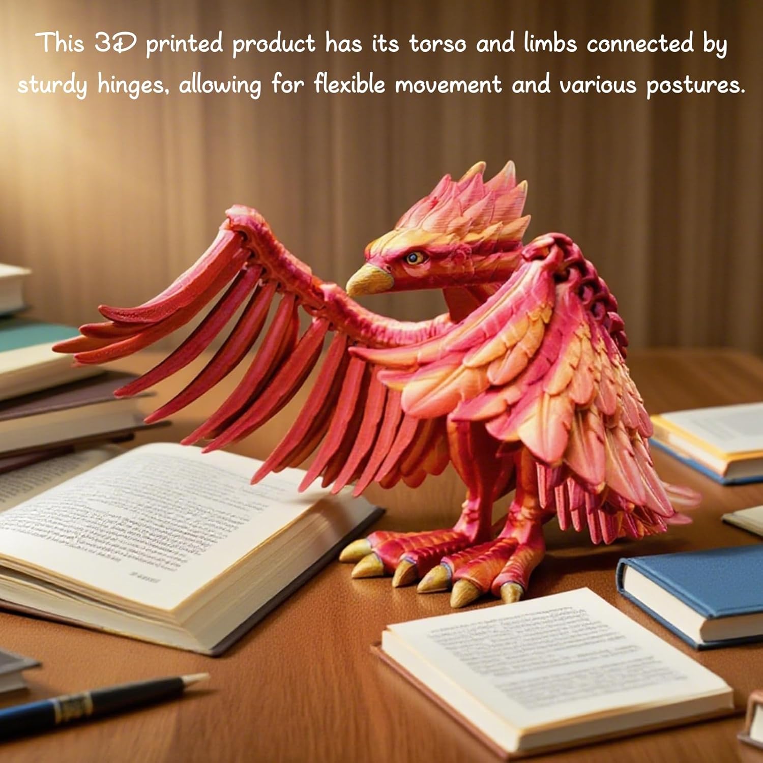 Phoenix Cool 3D Printed Animal Statue - Realistic 611 Inch Desktop Decoration