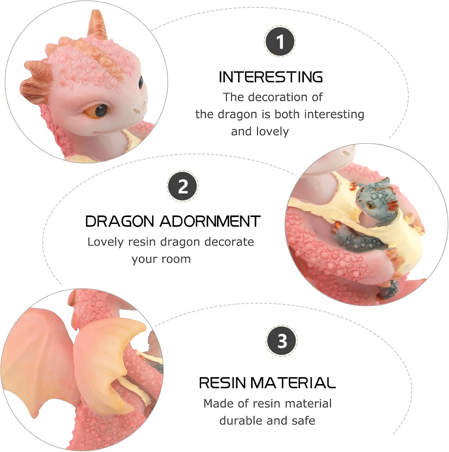 Mini Dragon Figurine Resin Home Decor