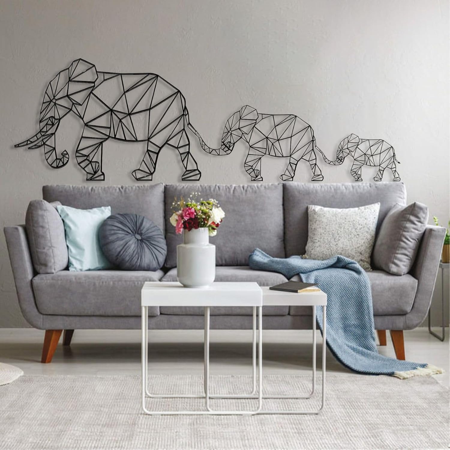 Cadeali Elephant Metal Wall Art - 30 W x 10 H