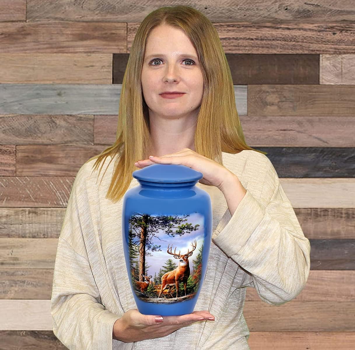 HLC Cremation Urn - Grazing Deer Adult Urn 105 x 6
