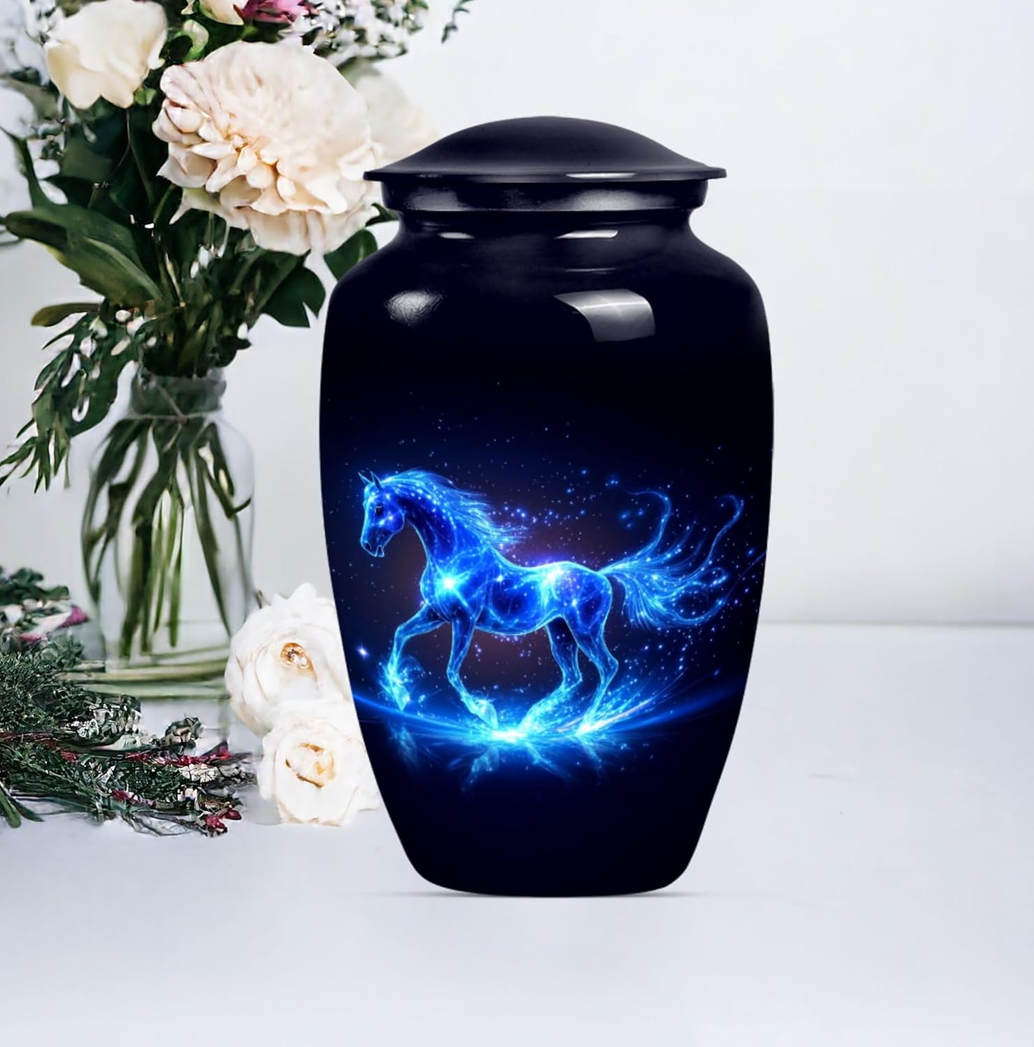 10 Inch Horse Urn for Cremation Ashes - Decorative Burial Urn for Human Remains