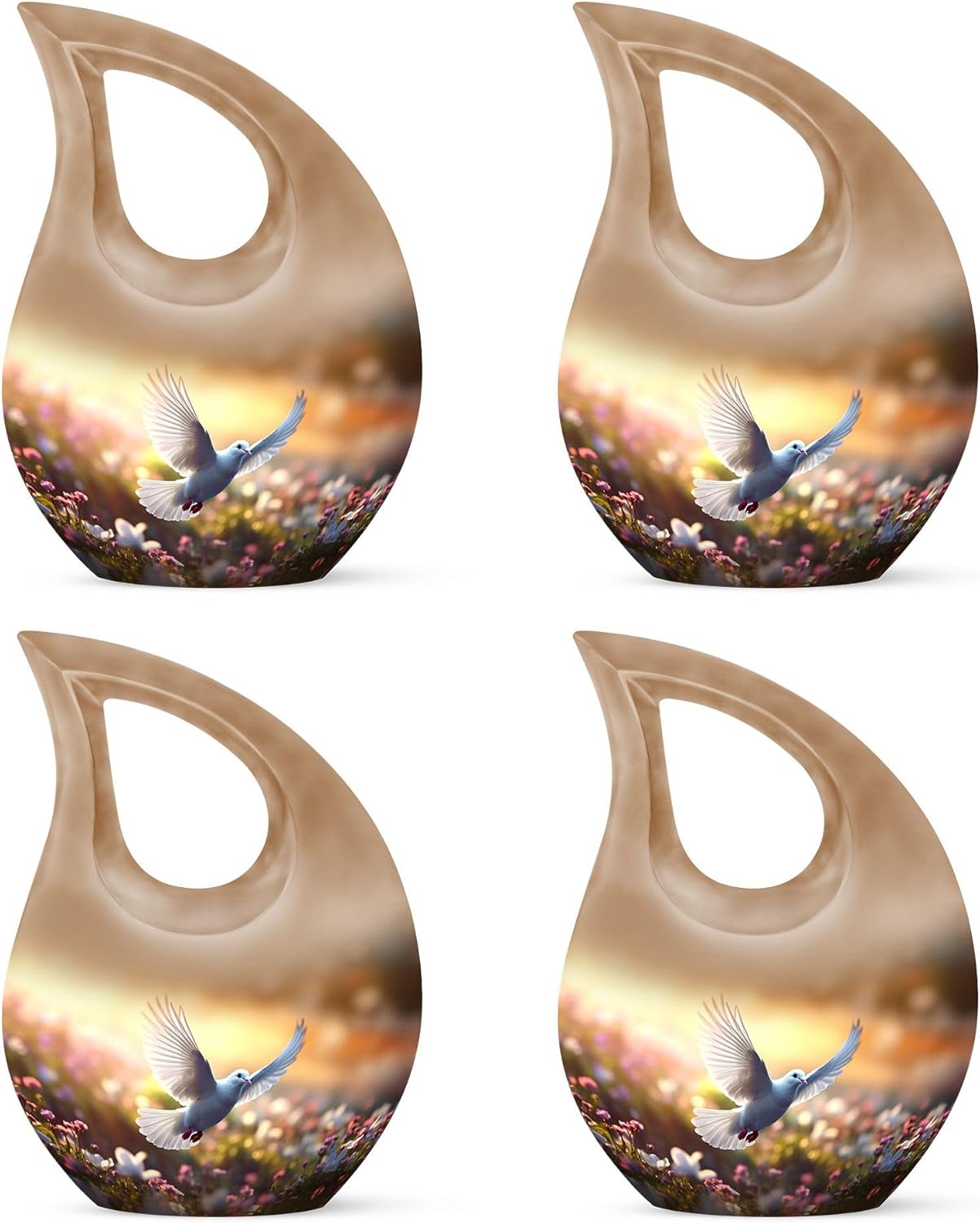 Mini Urns for Ashes Set of 4 - Cremation Keepsakes for Adult Remains