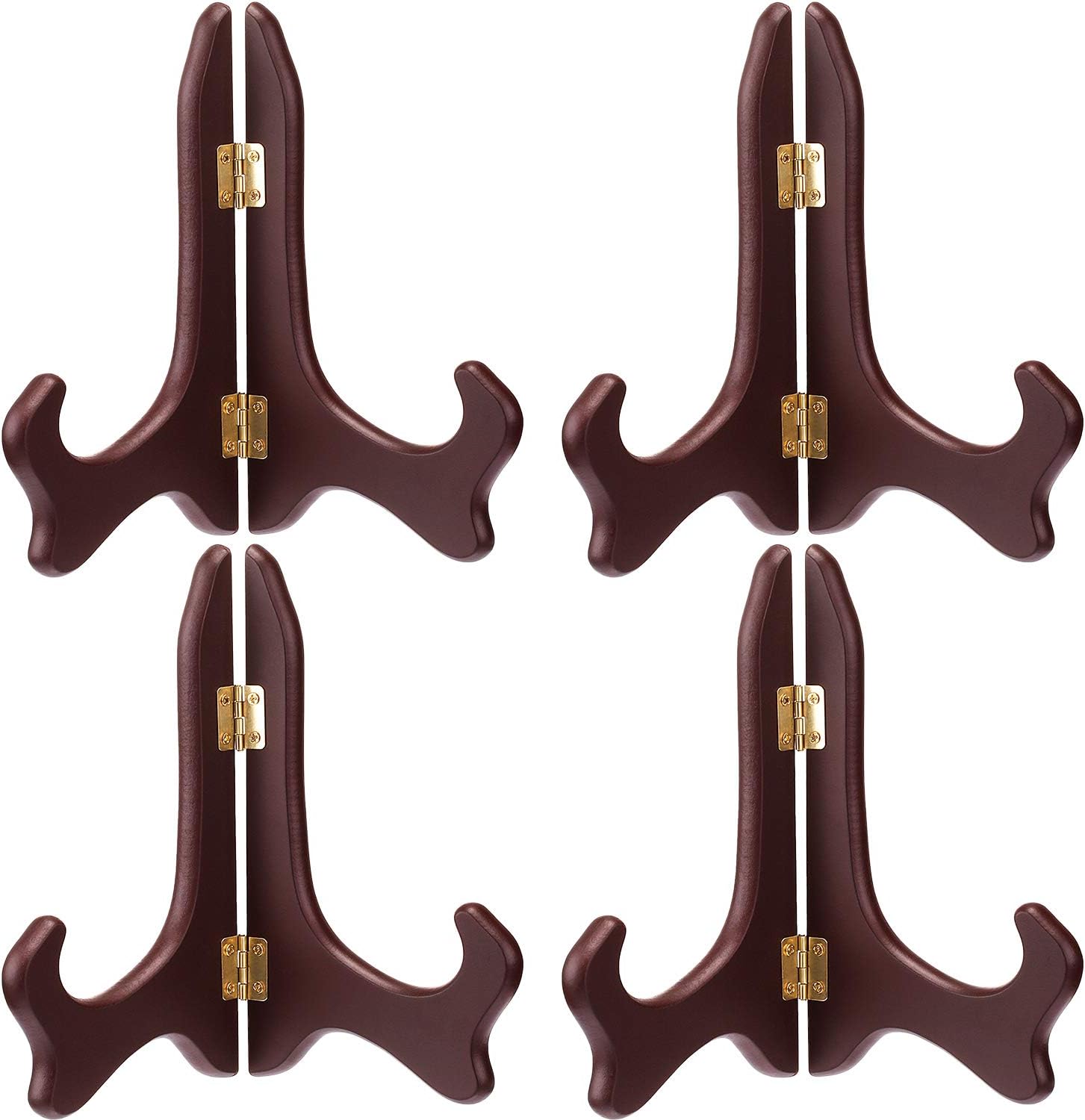 Tatuo 4 Pack Red Wooden Display Easel Plate Holder