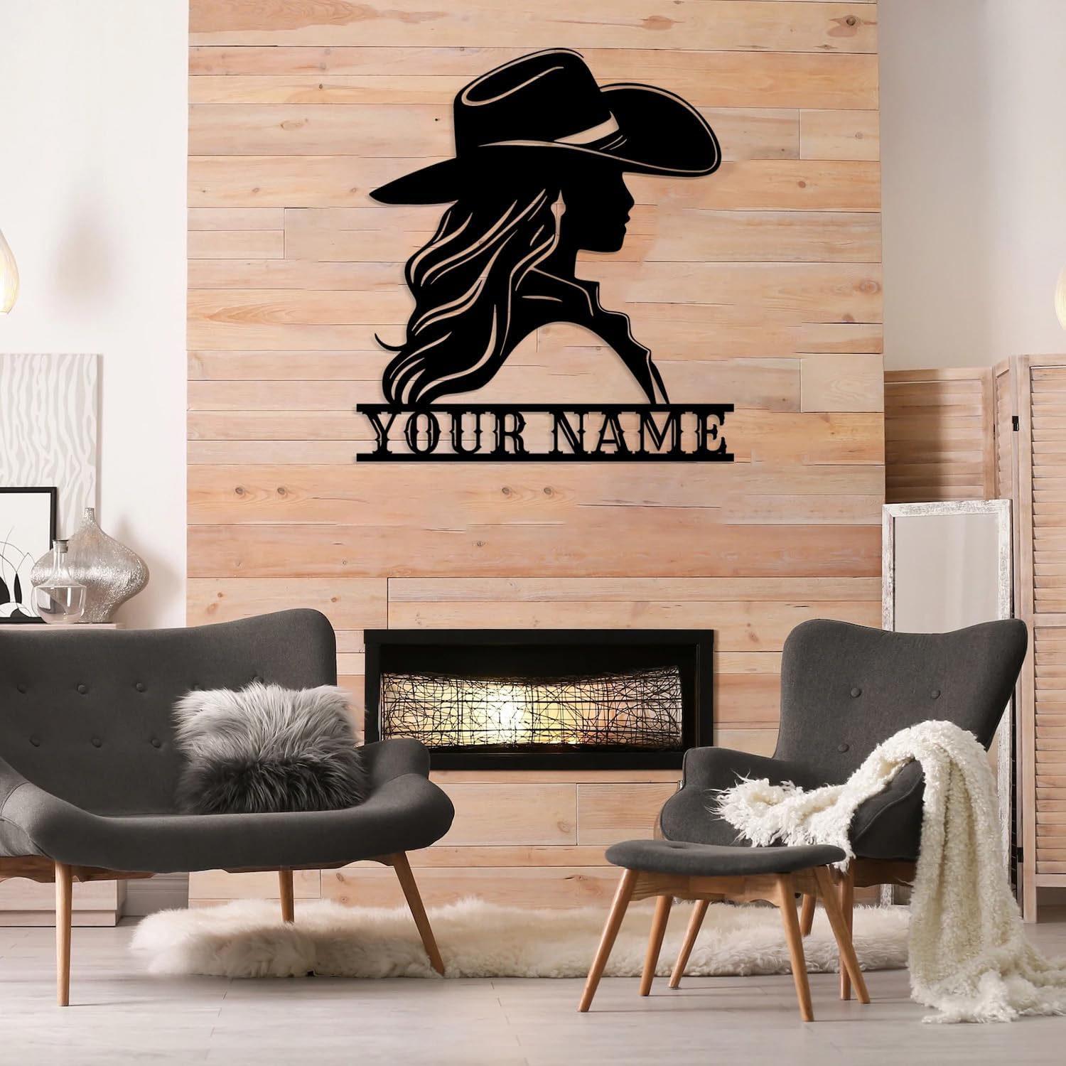 Custom Cowgirl Riding Horse Metal Wall Art