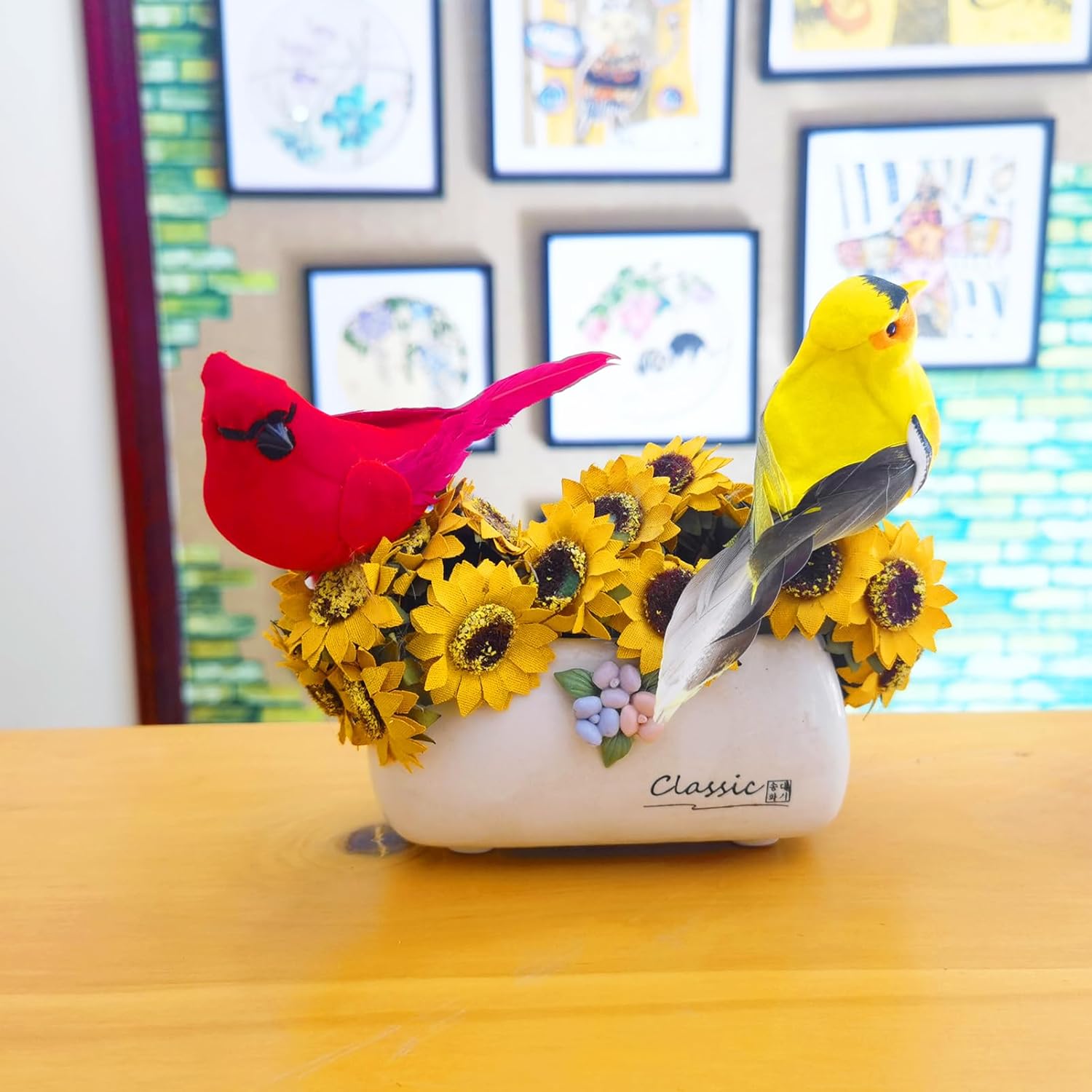 3pcs Artificial Birds for Home Garden Christmas Decor