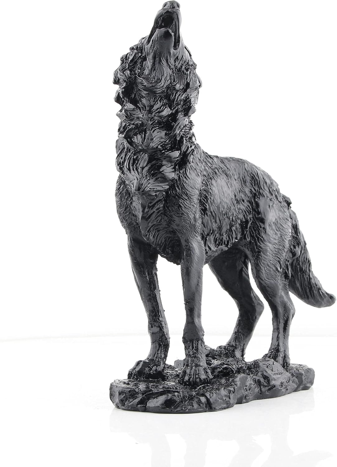 Black Howling Wolf Statue Home Decor Figurine