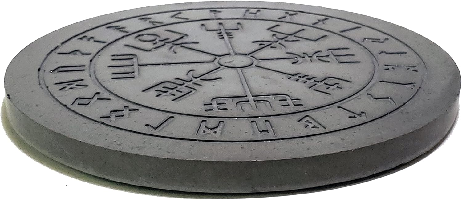 Viking Vegvisir Stone Altar Display Riser Black
