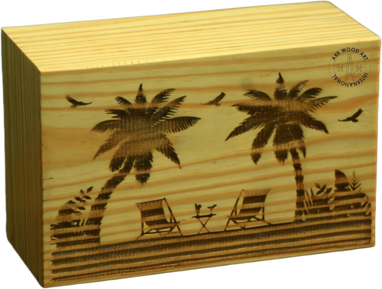 Palm Beach Wooden Urn for Ashes - Vintage Pet Cremation Urn