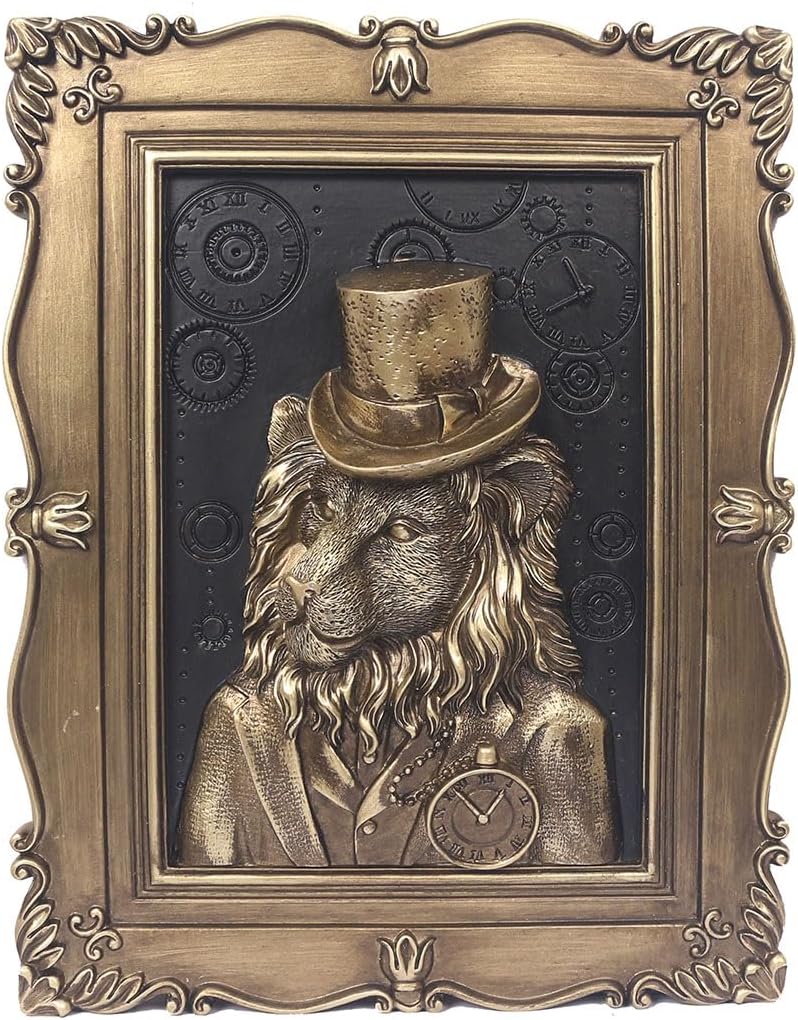 Esvinte Vintage Wall Sculpture Gentleman Lion Decor