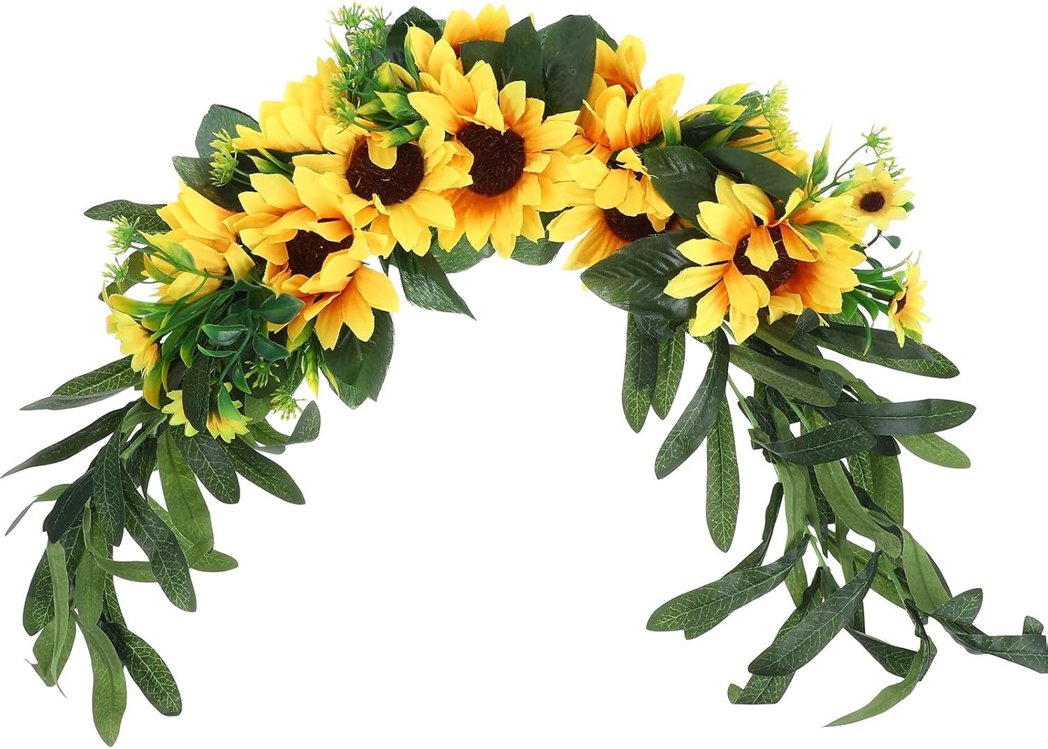 Artificial Sunflower Floral Swag for Wedding Backdrop and Home Decor