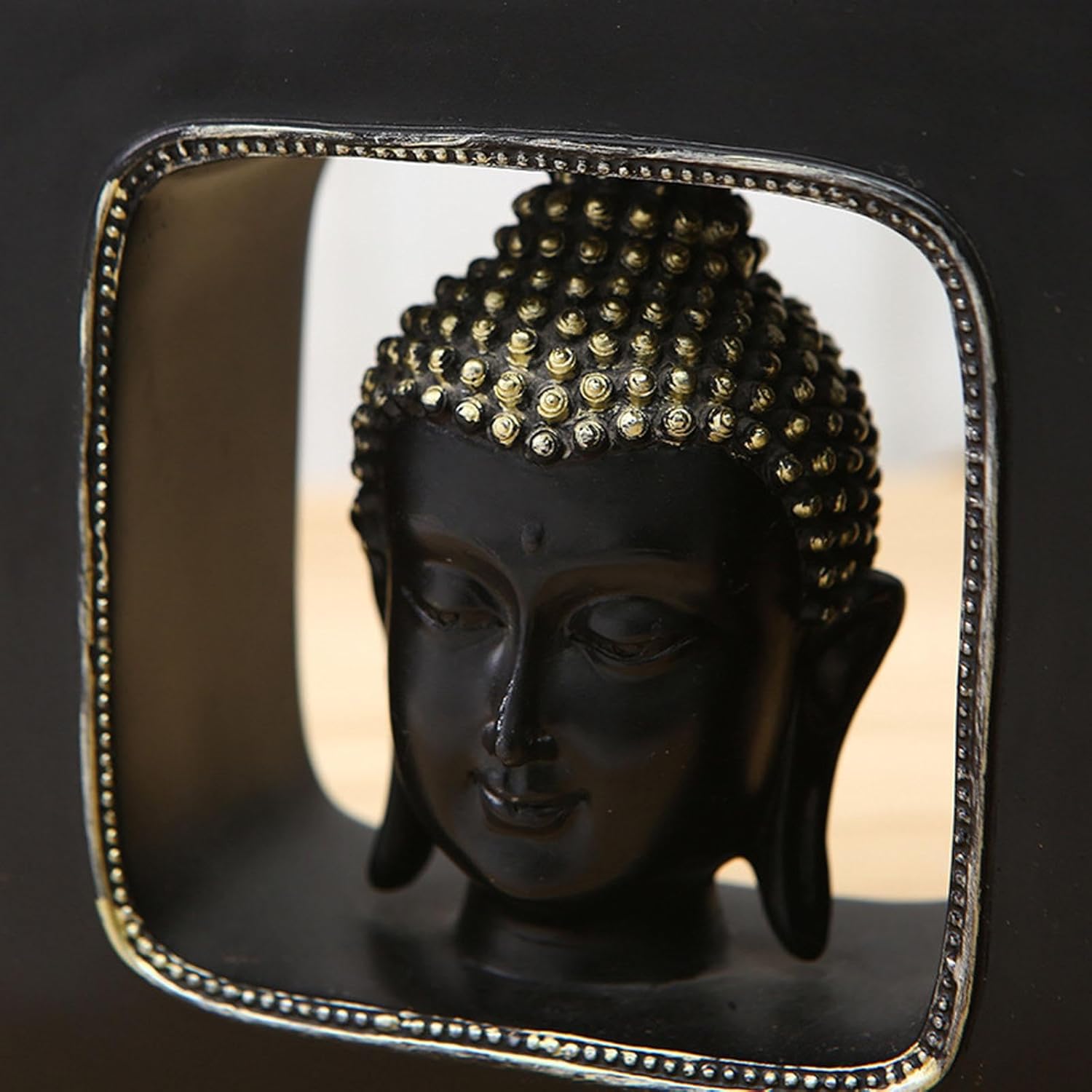 Fenteer Buddha Head Statue Resin Decor Figurine