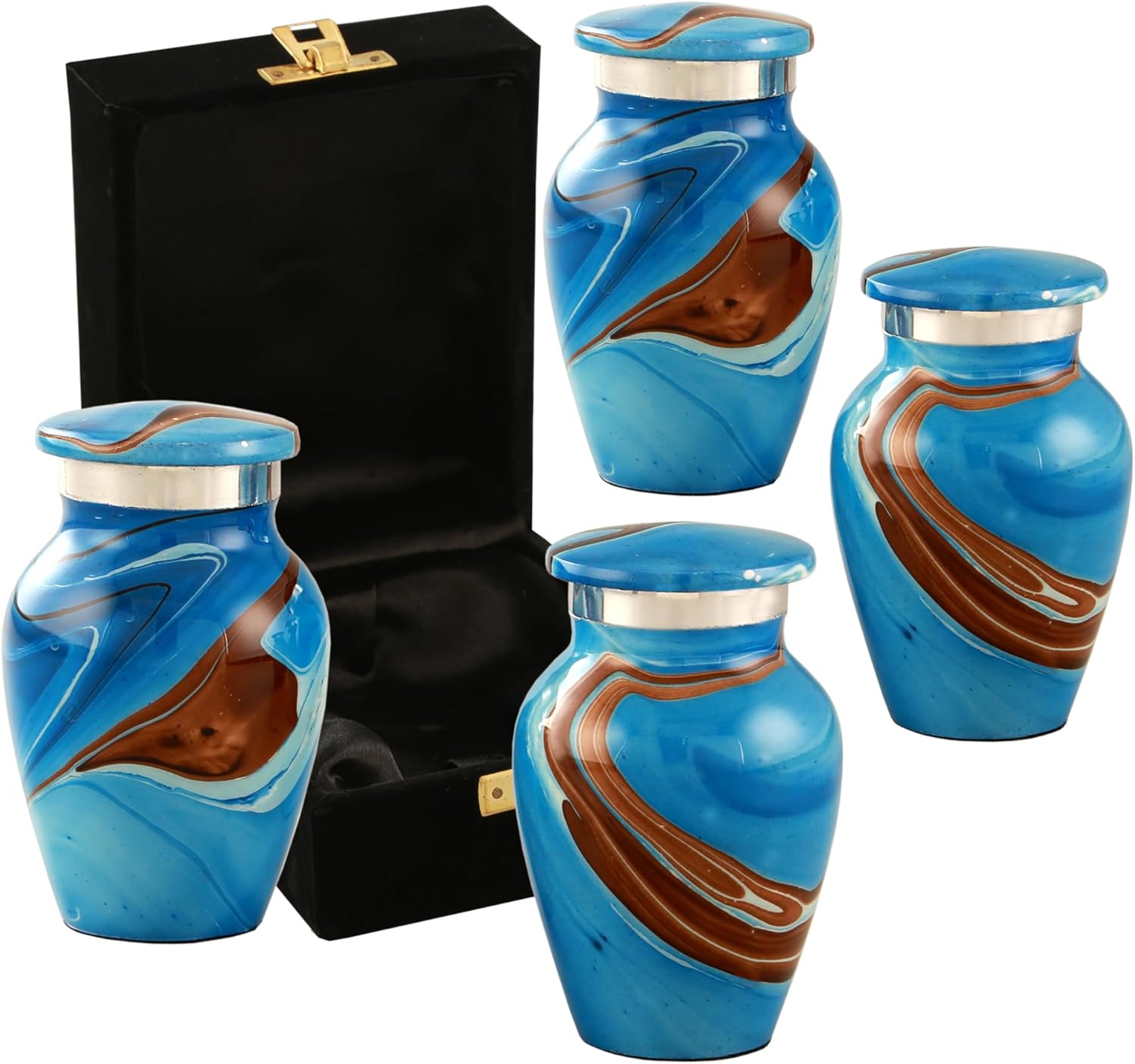 Ocean Tides Keepsake Urns Set of 4 Blue Design 5