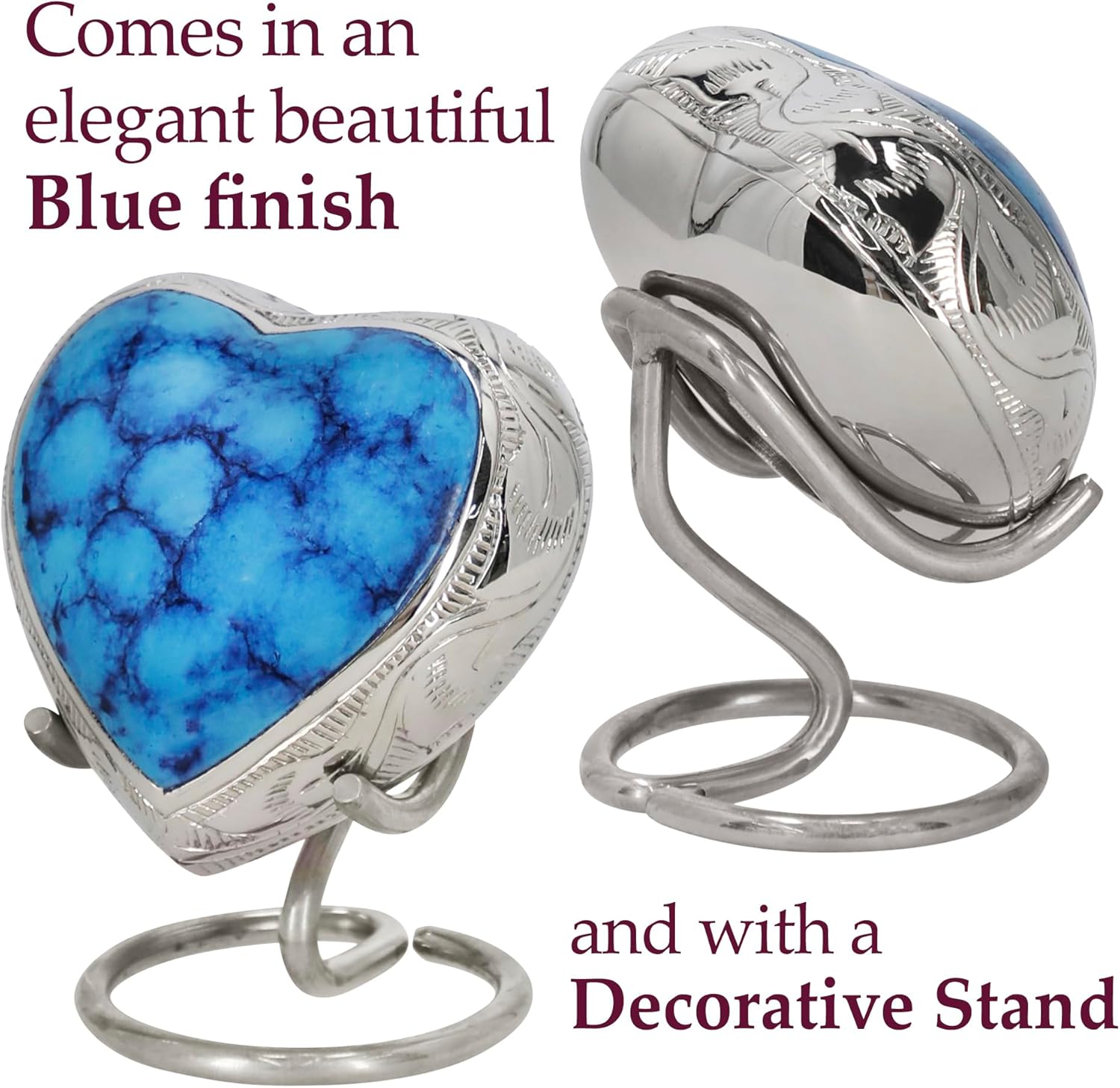 Trupoint Memorials Small Blue Urn with Stand