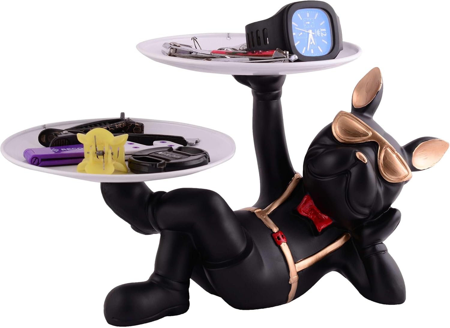 Resin Cool Dog Sculpture for Home Office Decor