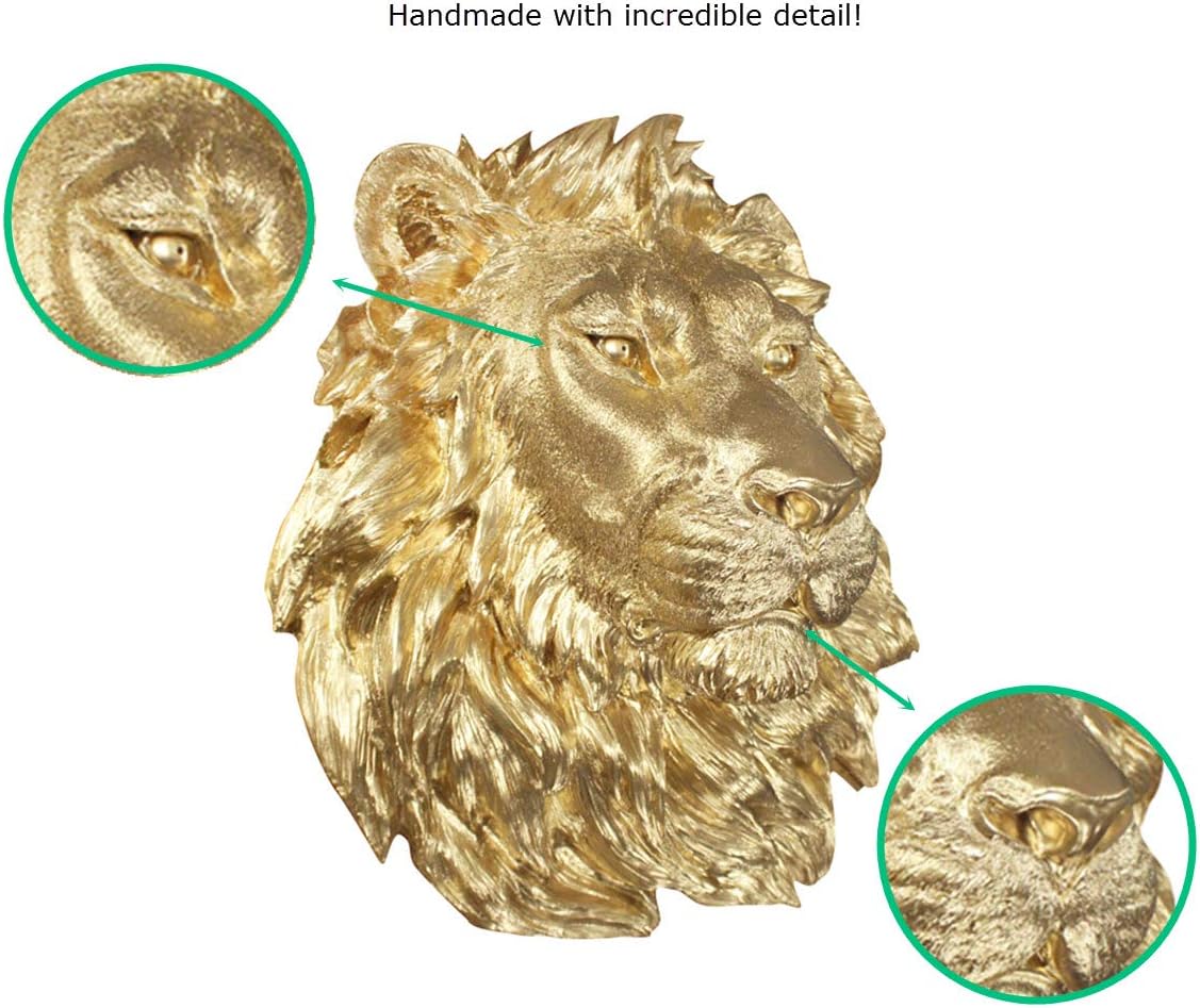 Wallcharmers Gold Lion Wall Art Sculpture
