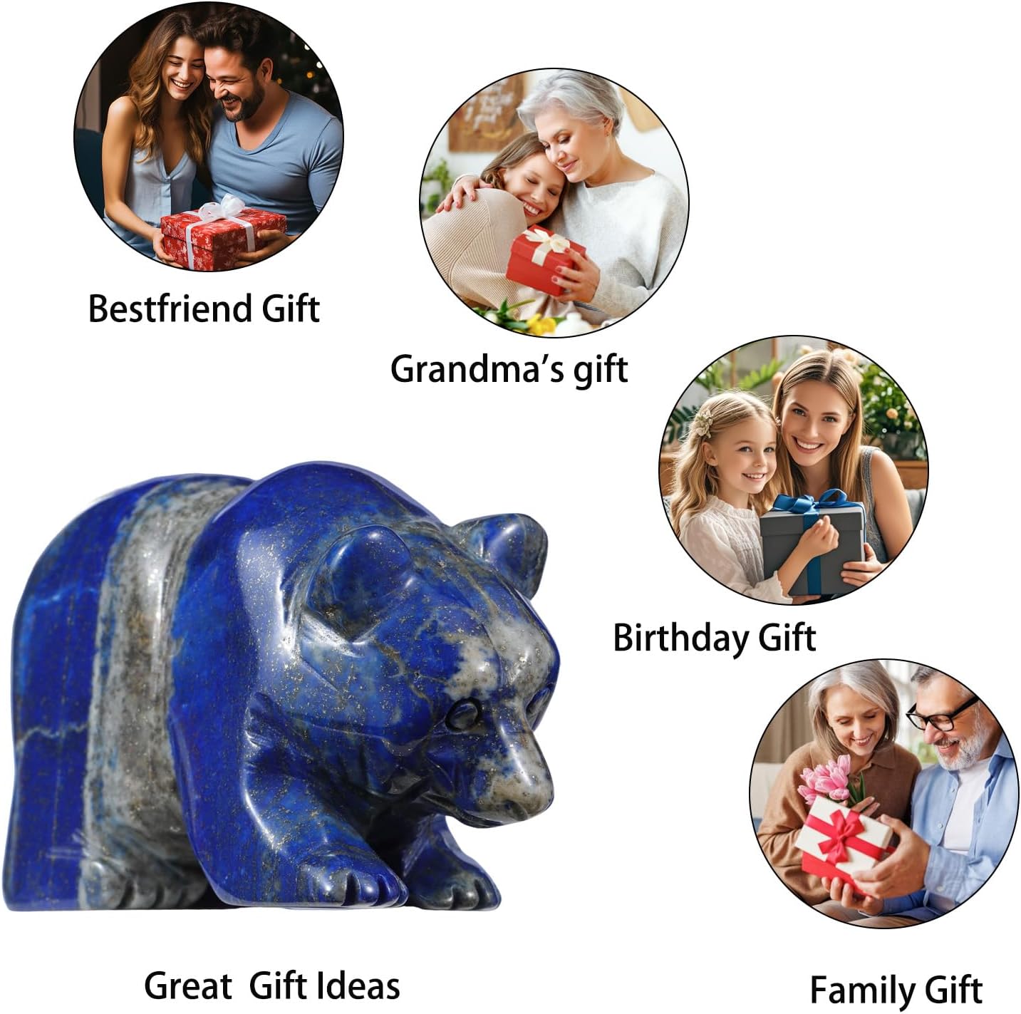 3 Inch Bear Figurine Gift for Home Office Decor