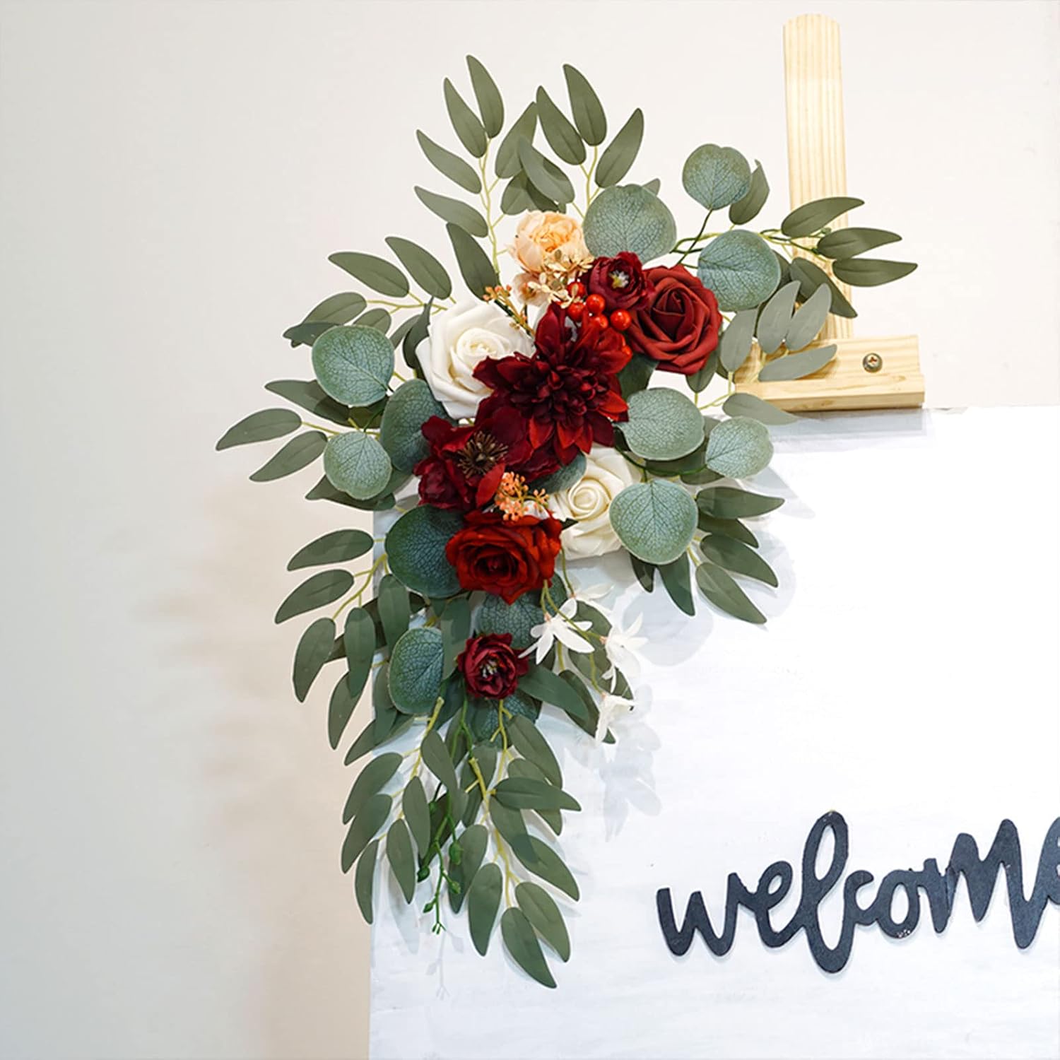SUNFECILI Wedding Arch Flowers Decor Swag