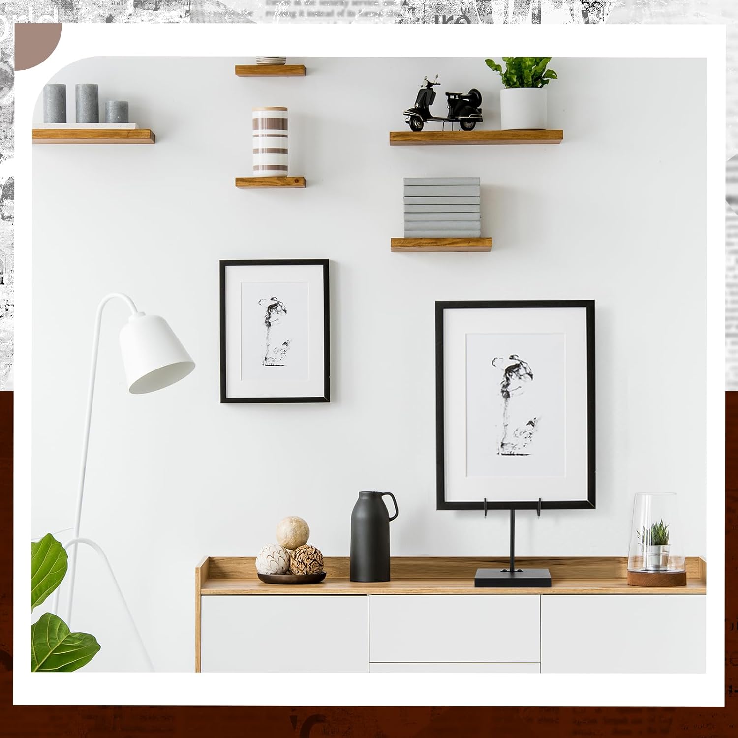 Black Metal Frame Holder for Home Decor Display Stand