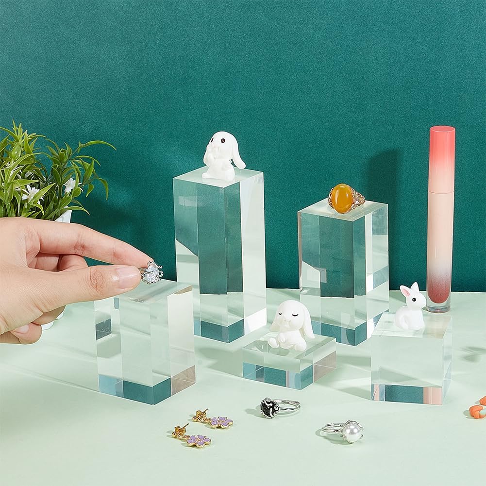 BENECREAT 5Pcs Acrylic Cube Display Stand