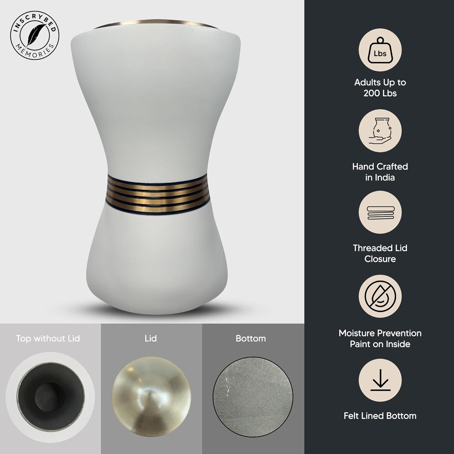 Custom Personalized Cremation Urn with Name and Text