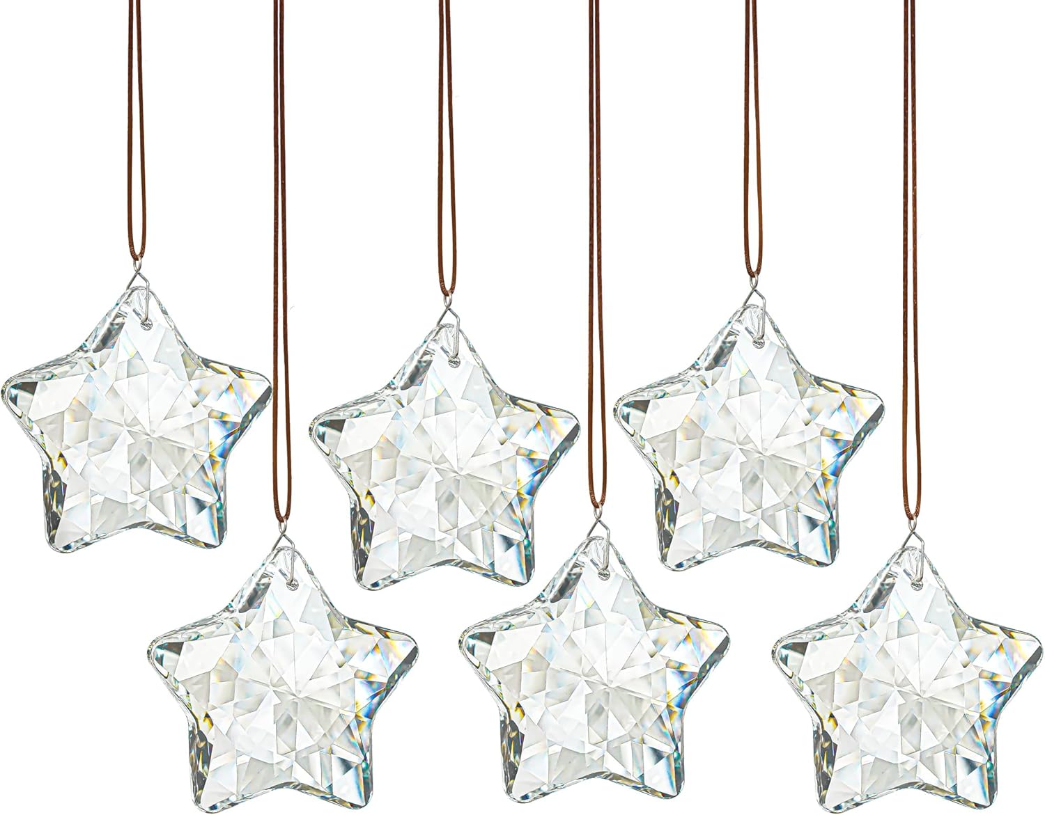 HD Crystal Glass Christmas Ornaments Set of 6