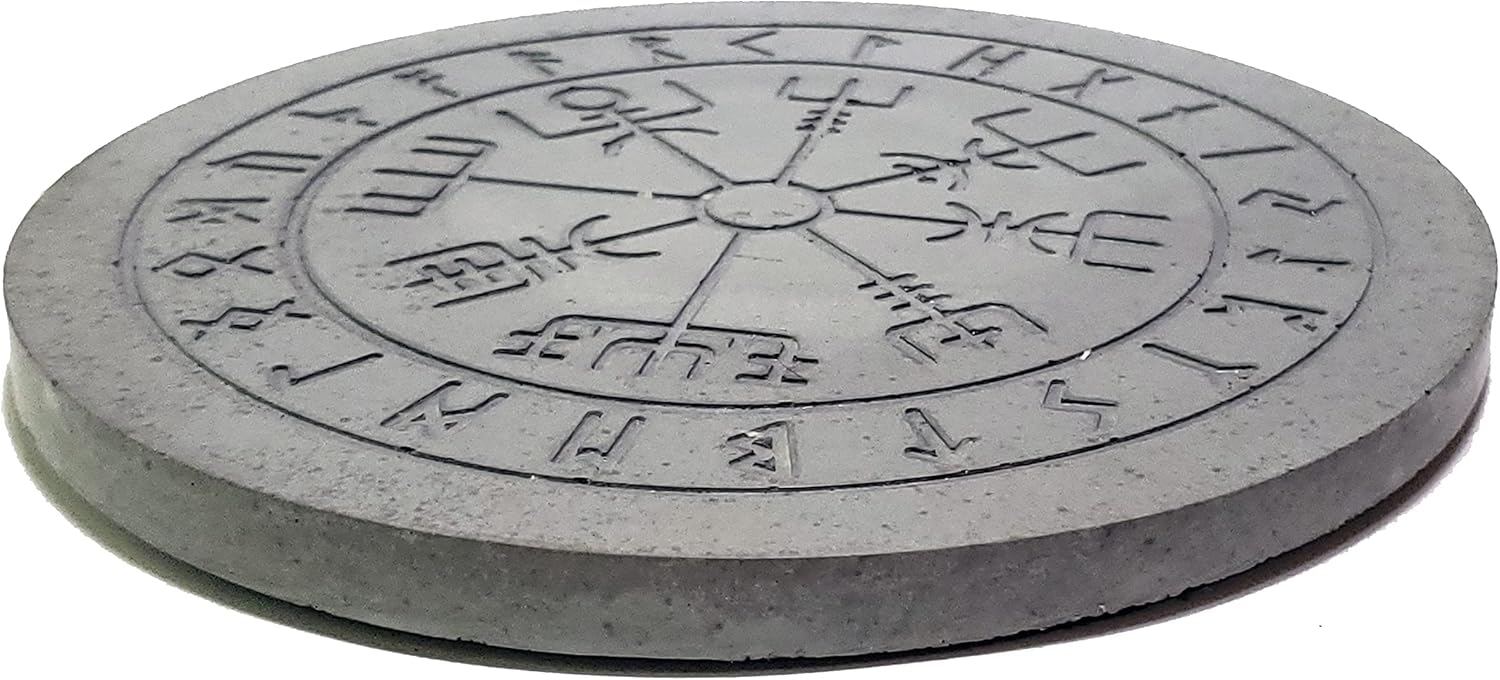 Viking Vegvisir Stone Altar Display Riser Black