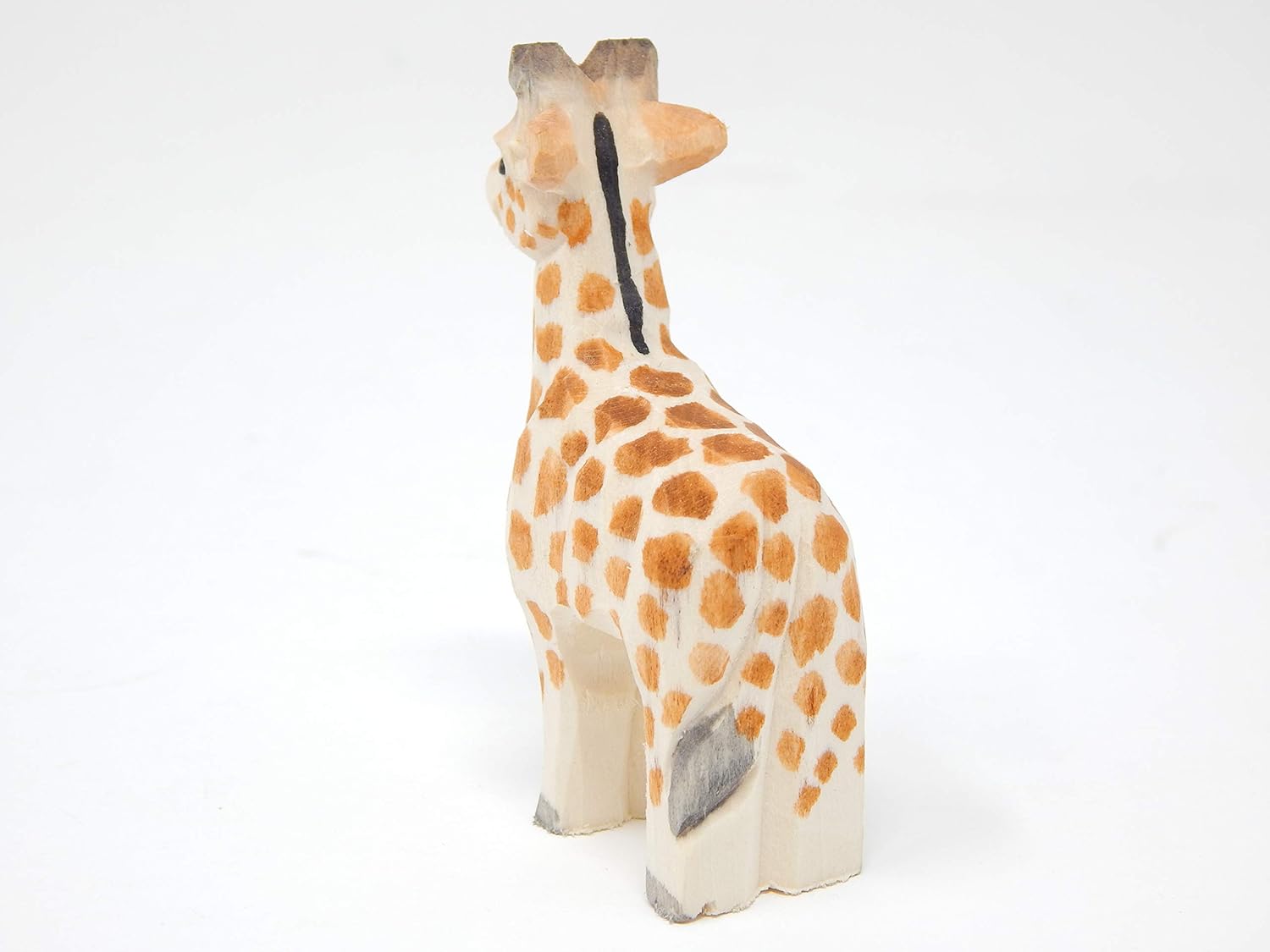 Hand-Carved Wooden Giraffe Figurine for Home Decor