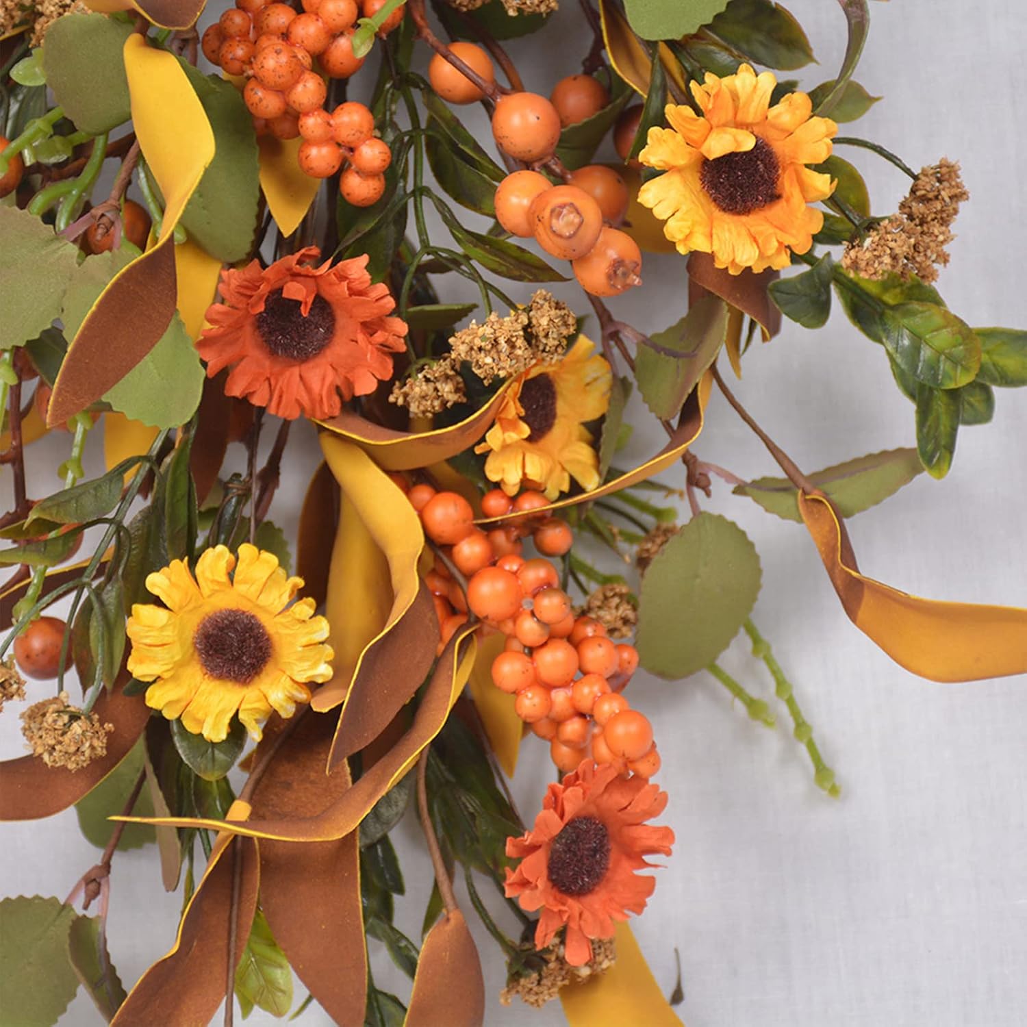 Fall Harvest Teardrop Swag Artificial Autumn Decor