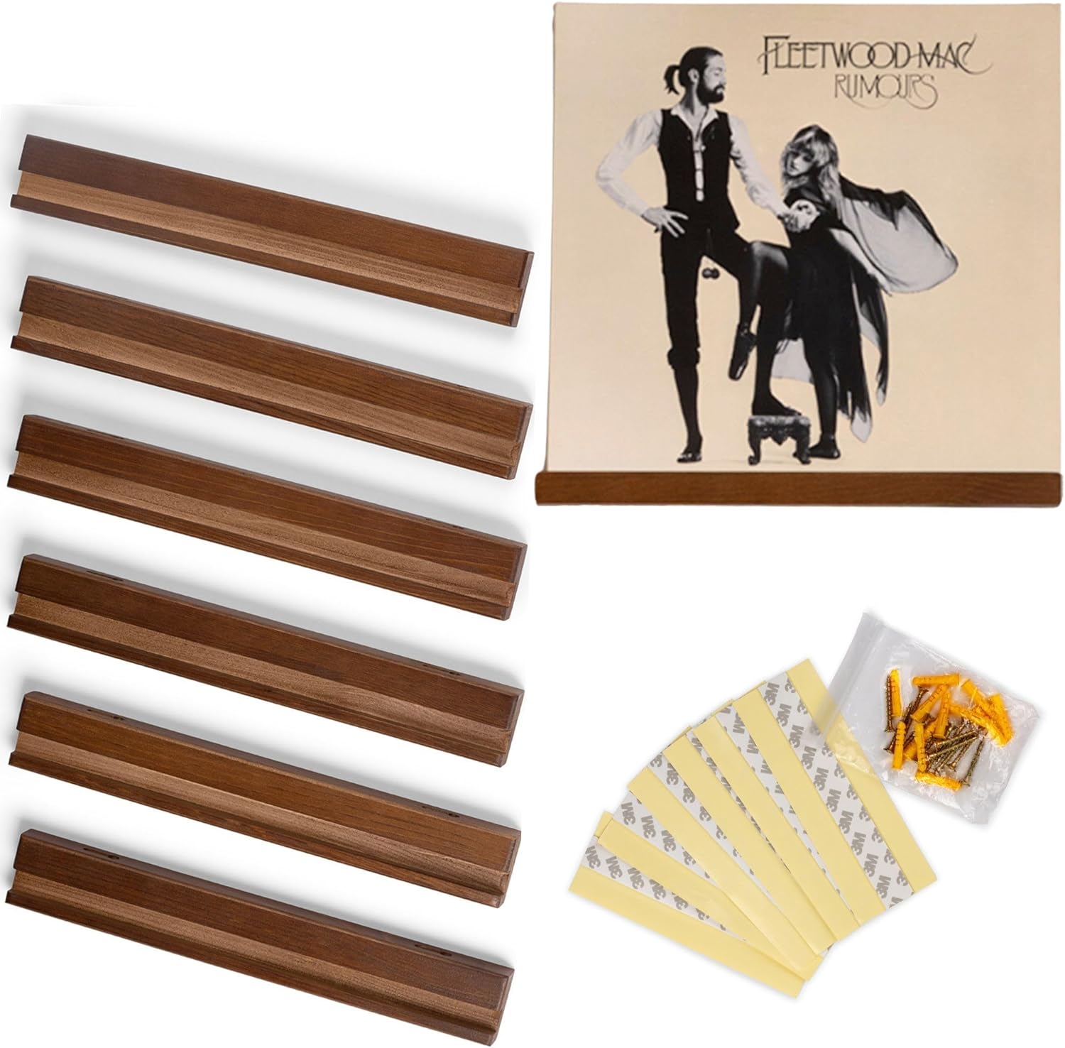 Retro Apothecary Vinyl Record Wall Holder Pack of 6