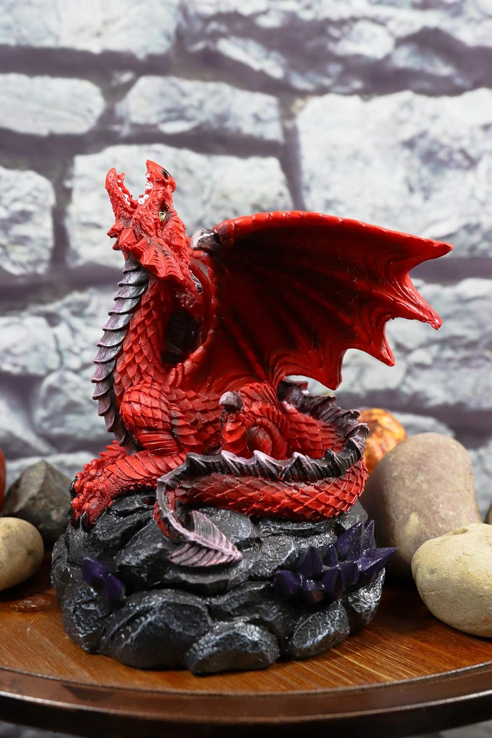 Ebros Gift Stryker Red Dragon Incense Burner Figurine 625 In