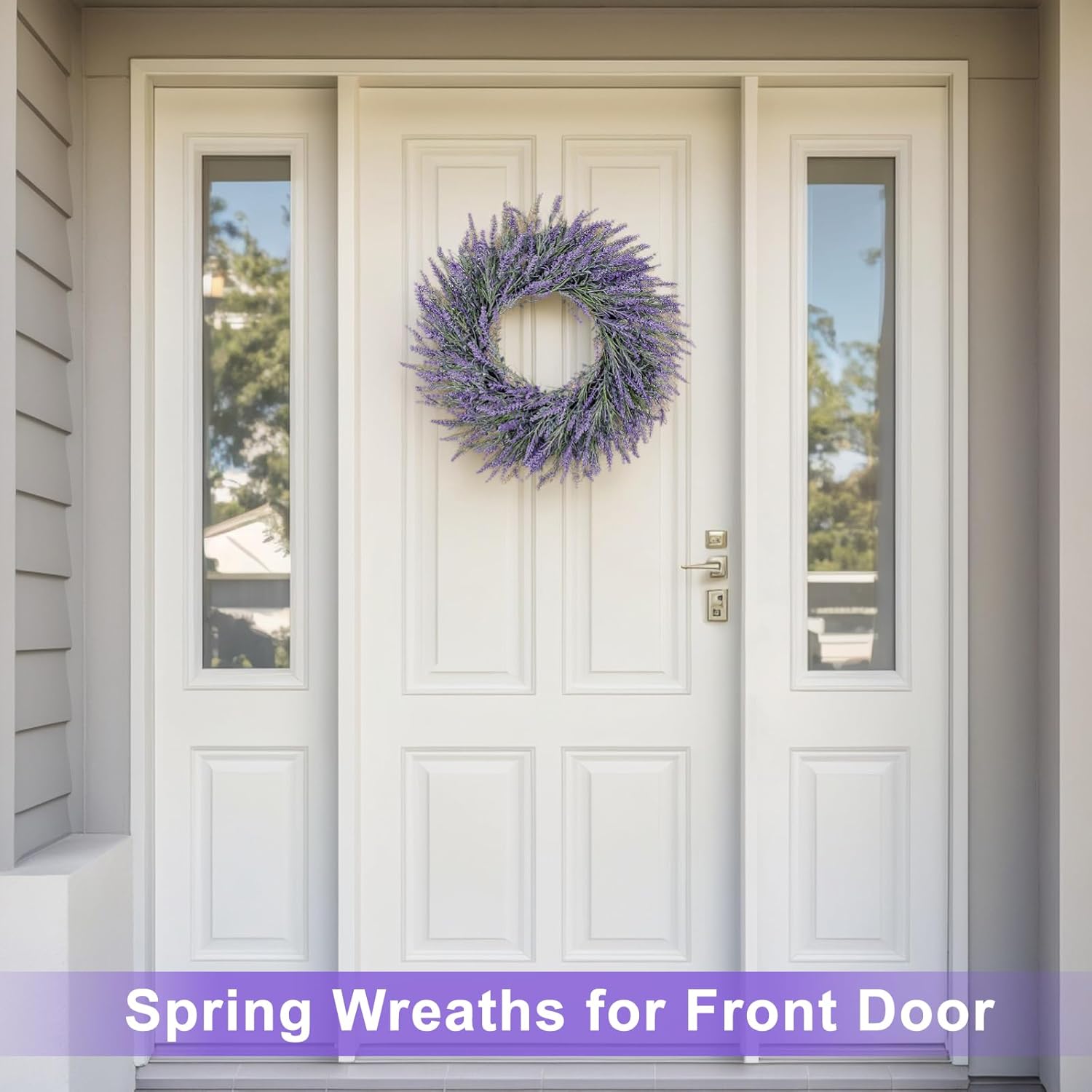 26 Inch Lavender Wreath for Front Door Home Decor