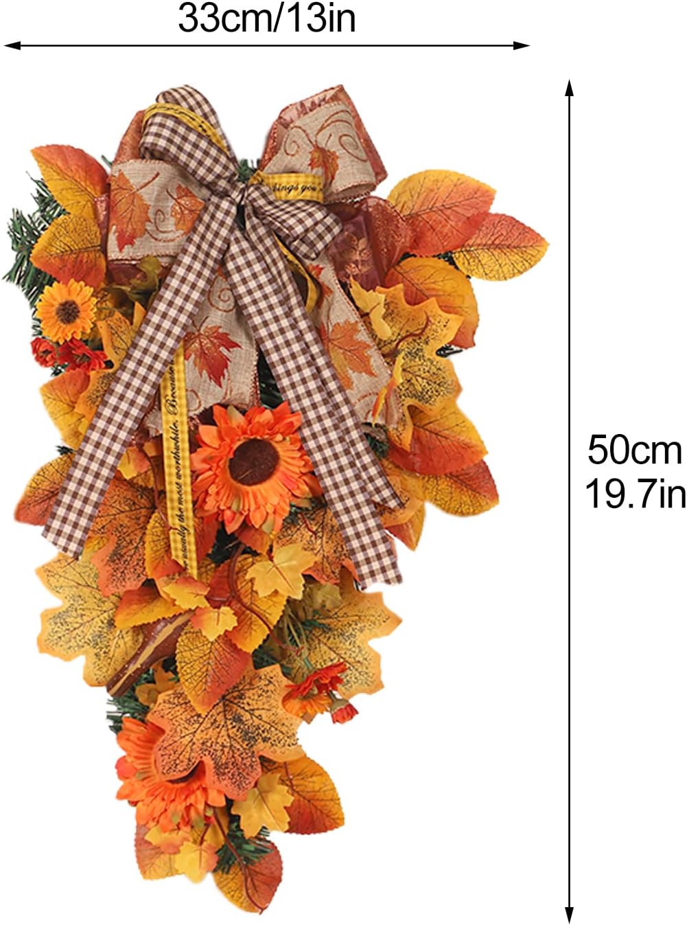 Fall Maple Swag Wreath for Front Door