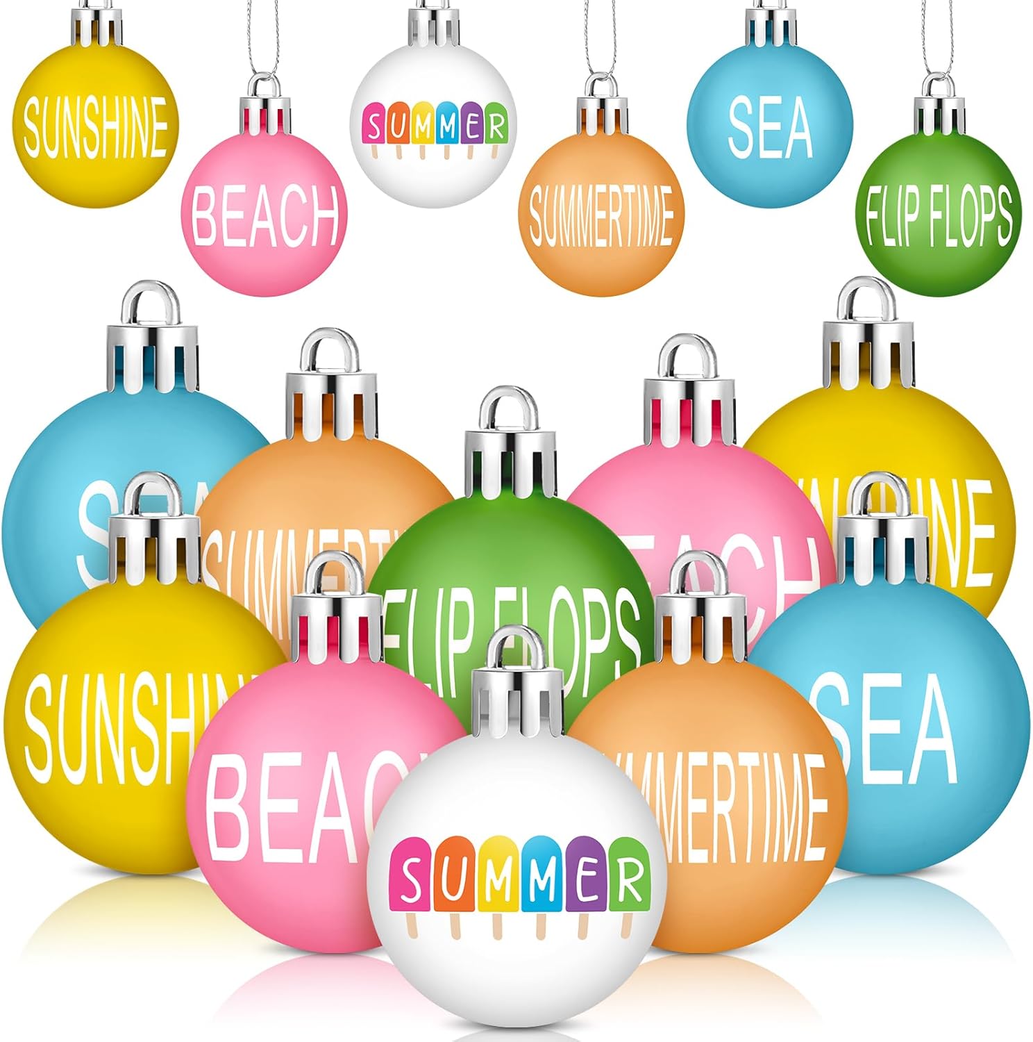 Barydat 24 Pcs Summer Sunflower Hanging Ornaments