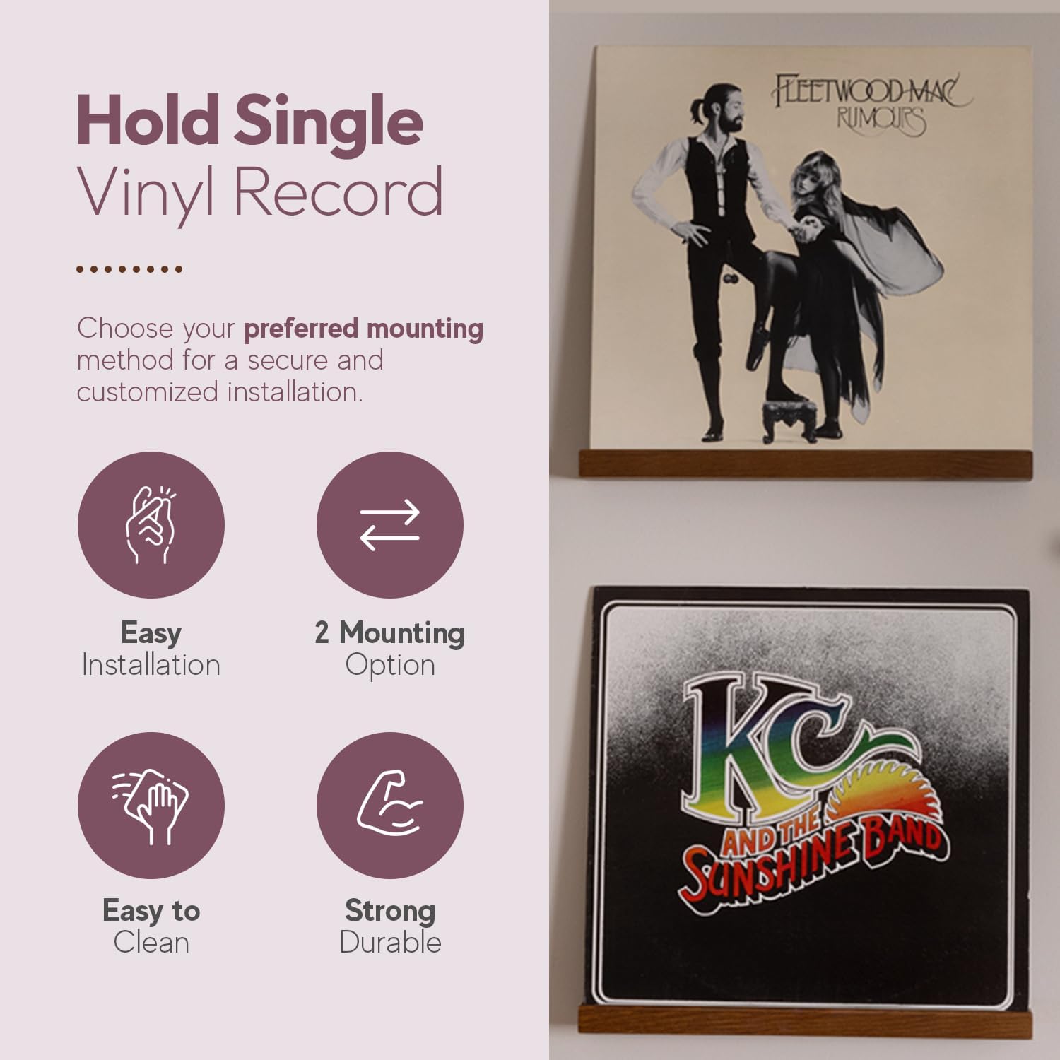Retro Apothecary Vinyl Record Wall Holder Pack of 6